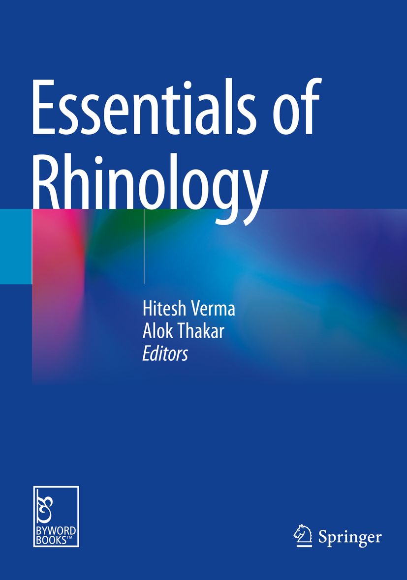 Buchcover: Essentials of Rhinology. Autoren: Hitesh Verma, Alok Thakar. Herausgeber: Byword Books, Springer.