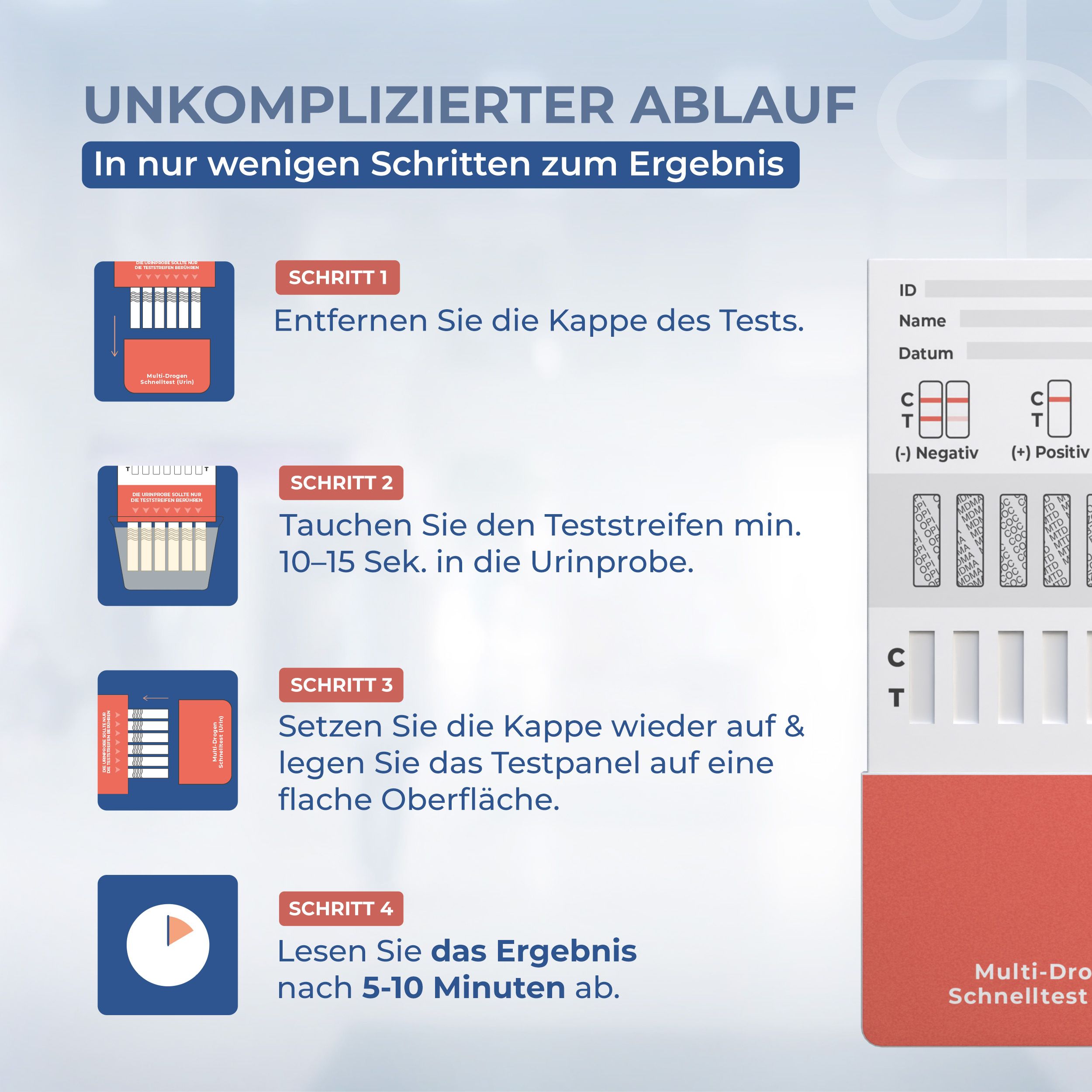 Homehulab 5x 7-in-1 Drogentest – Urin Schnelltest zuhause - Ergebnis in Minuten
