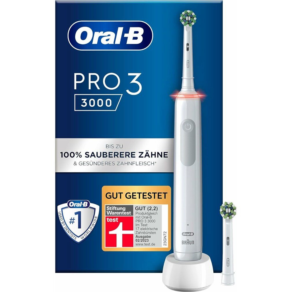 Oral-B - Elektrische Zahnbürste "Pro 3 - Cross Action" in Weiß