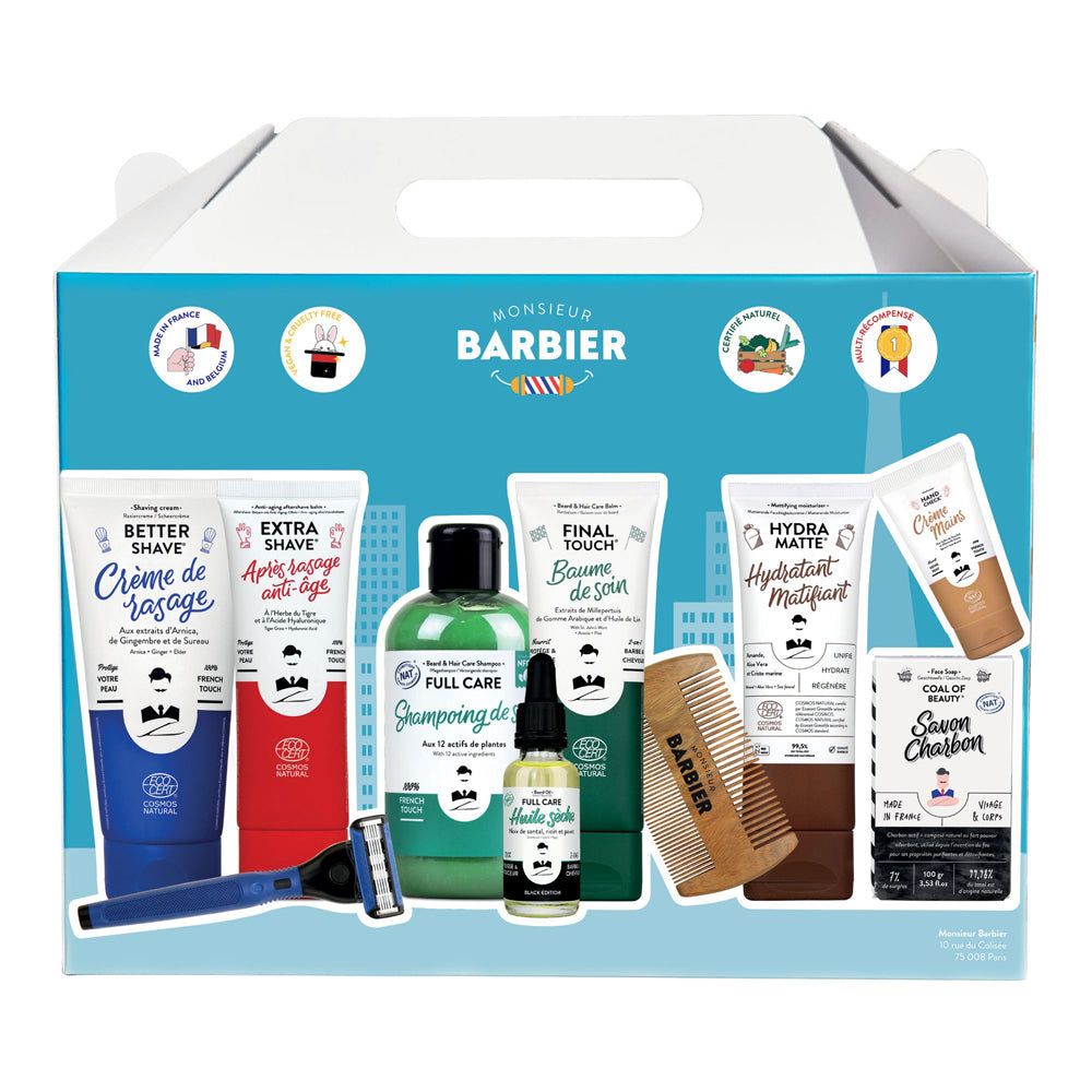 Monsieur BARBIER - Komplettes Pflegeset für Männer - THE BARBERSHOP COLLECTION BOX