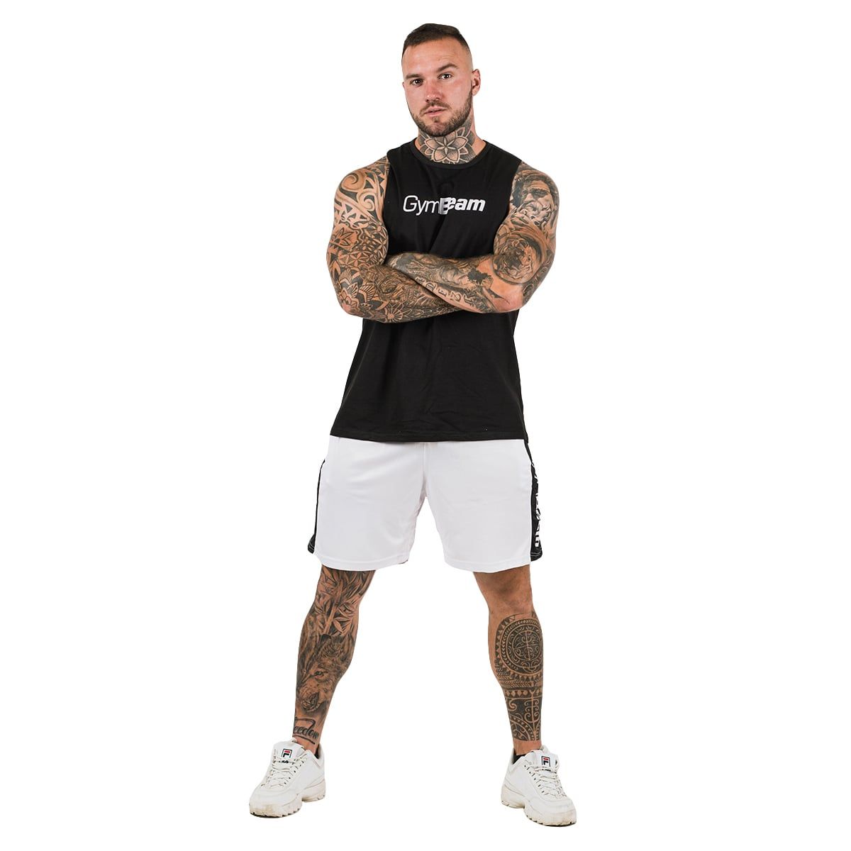 GymBeam Tanktop Herren Cut-Off Loose aus Baumwolle und Polyester in Schwarz