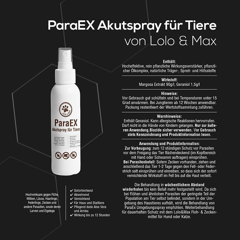 Lolo & Max ParaEx - Akutspray für Hunde, Katzen und Pferde
