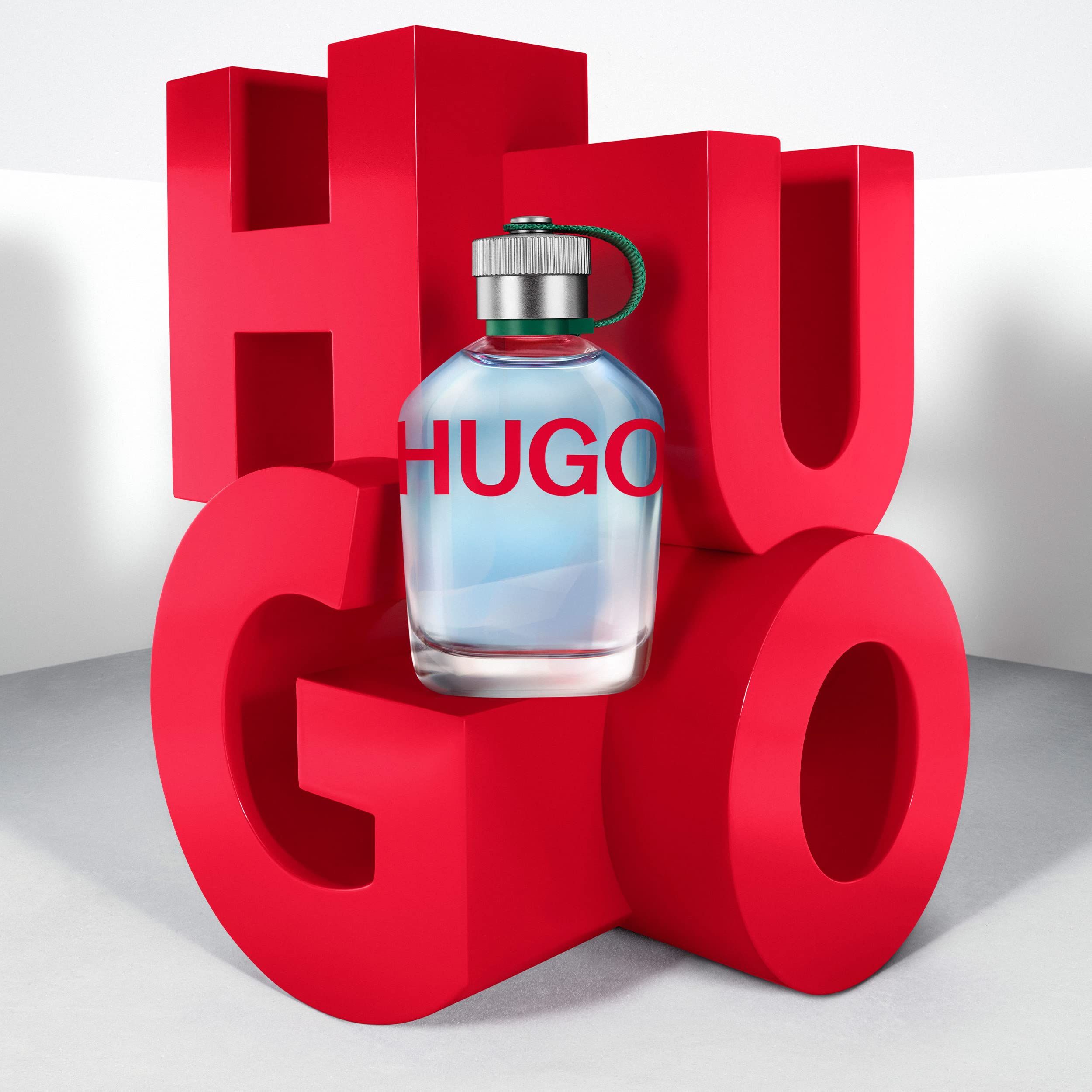 Hugo Eau de Toilette Flakon und Deodorant Spray.