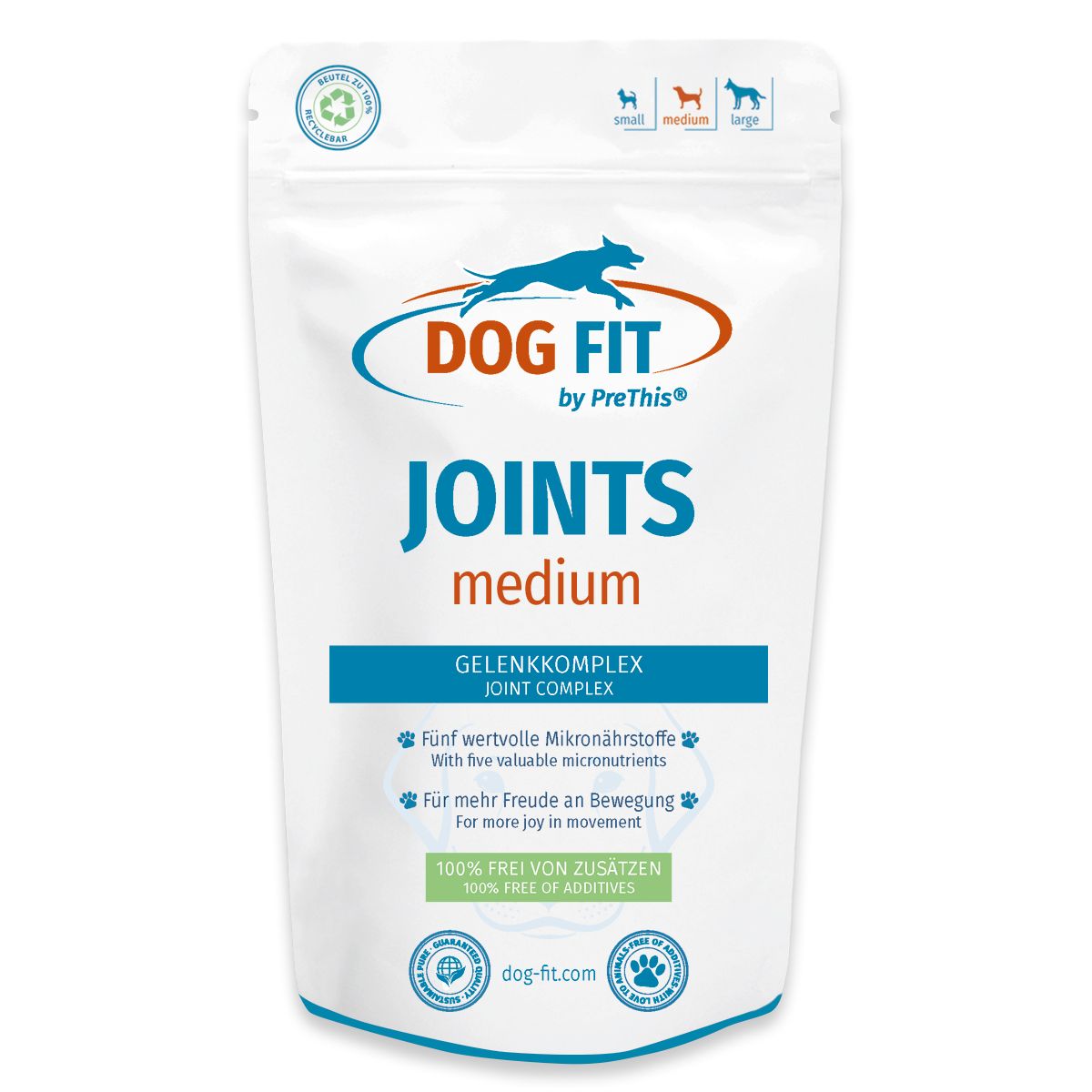 DOG FIT by PreThis® JOINTS » Glucosamin, Collagen, MSM, Teufelskralle, Weihrauch (medium)