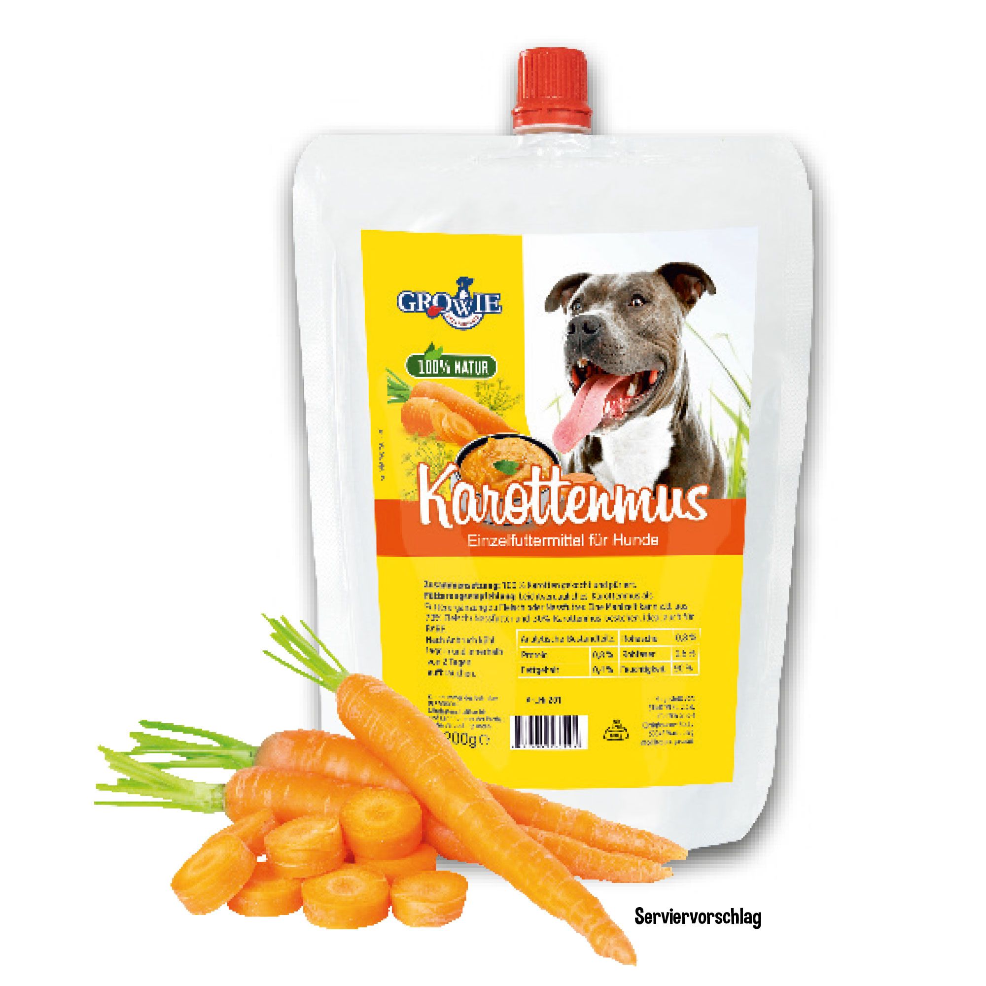 Growie Gemüse-Topper für Hunde - Gemüse-Obst-Mix mit Haferflocken