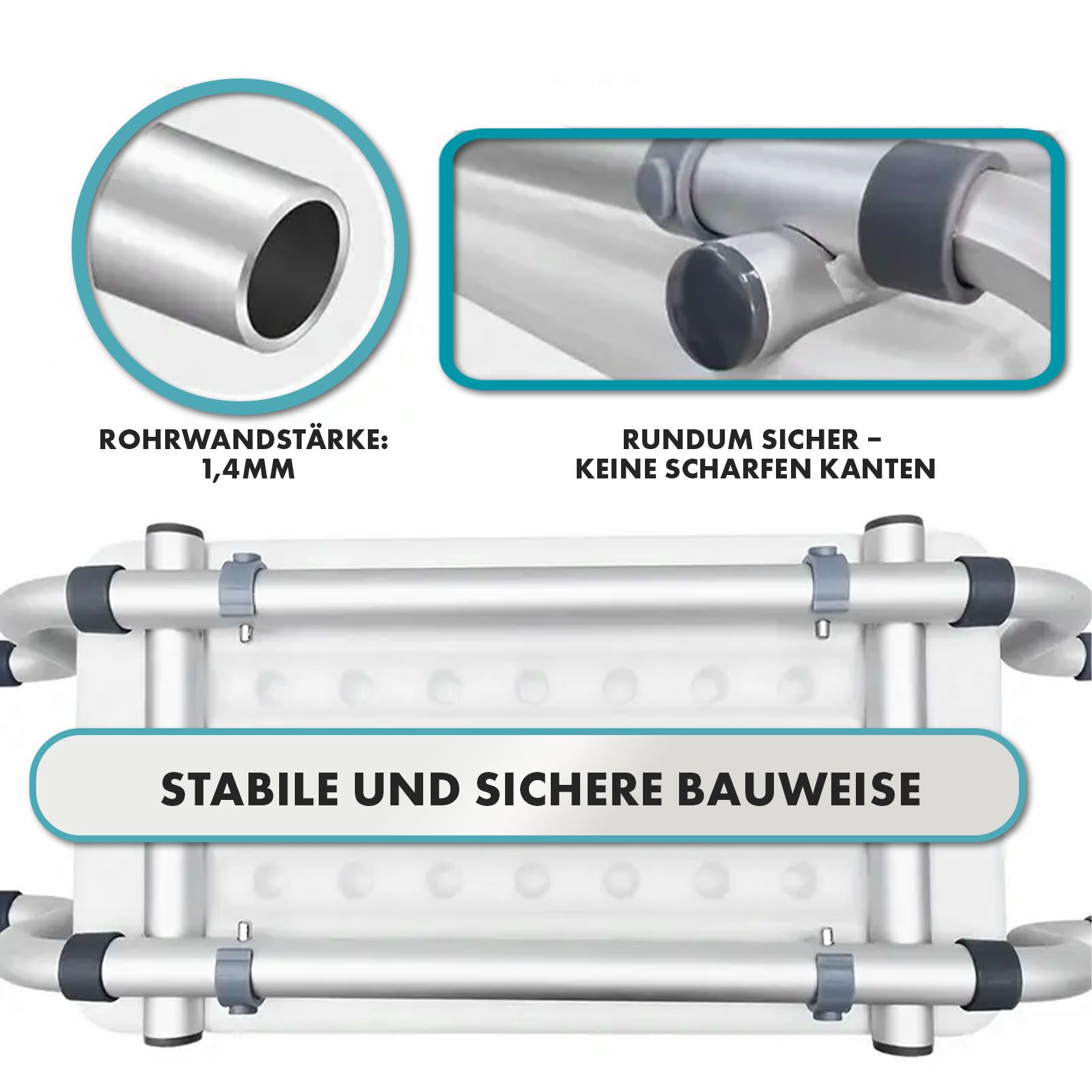 KARAT Badewannensitz Levi - Badewannenbrett - Verstellbar und rutschfest - Belastbar bis 136 kg