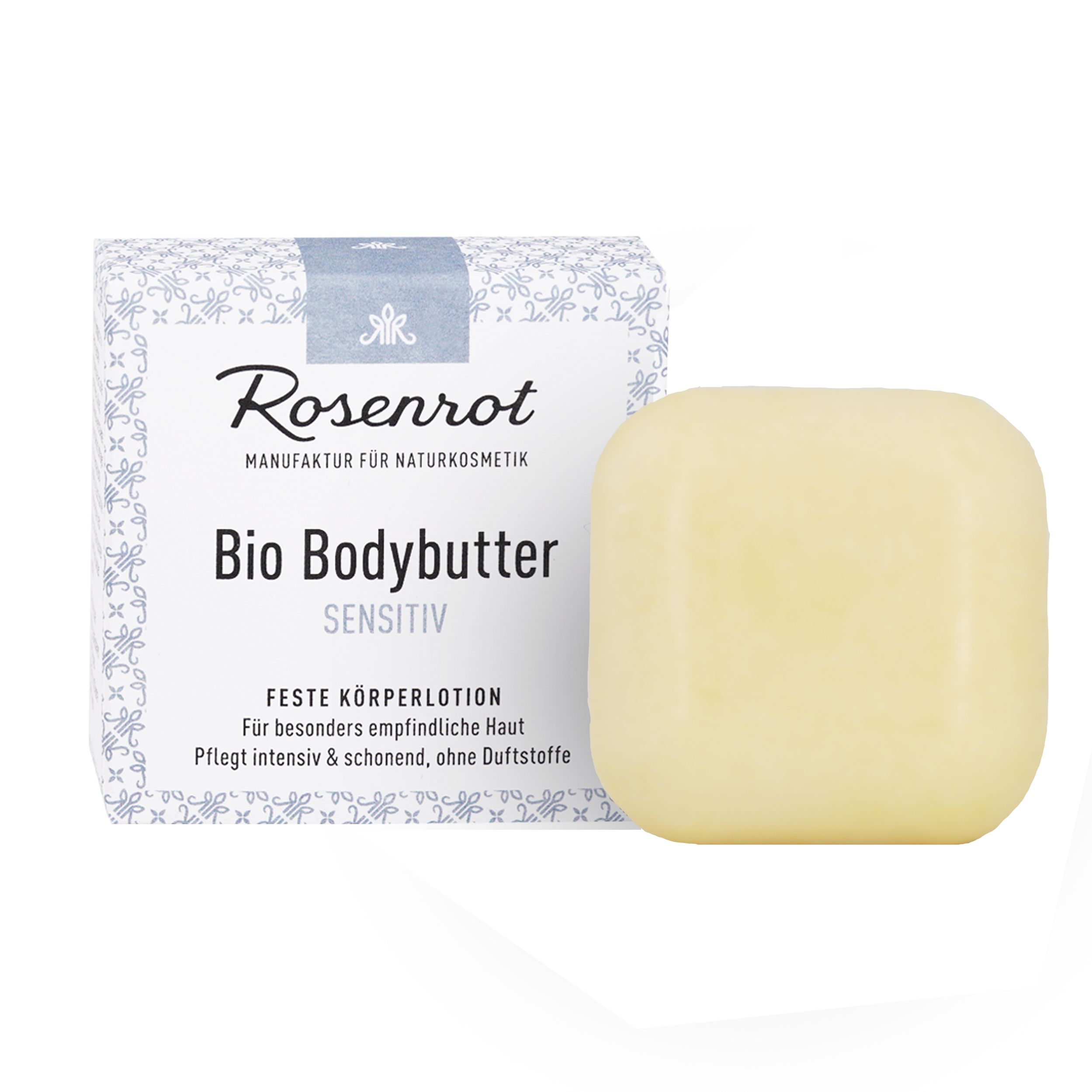 Rosenrot Naturkosmetik - Bio Bodybutter - Sensitiv – ohne Duftstoffe - feste Bodylotion