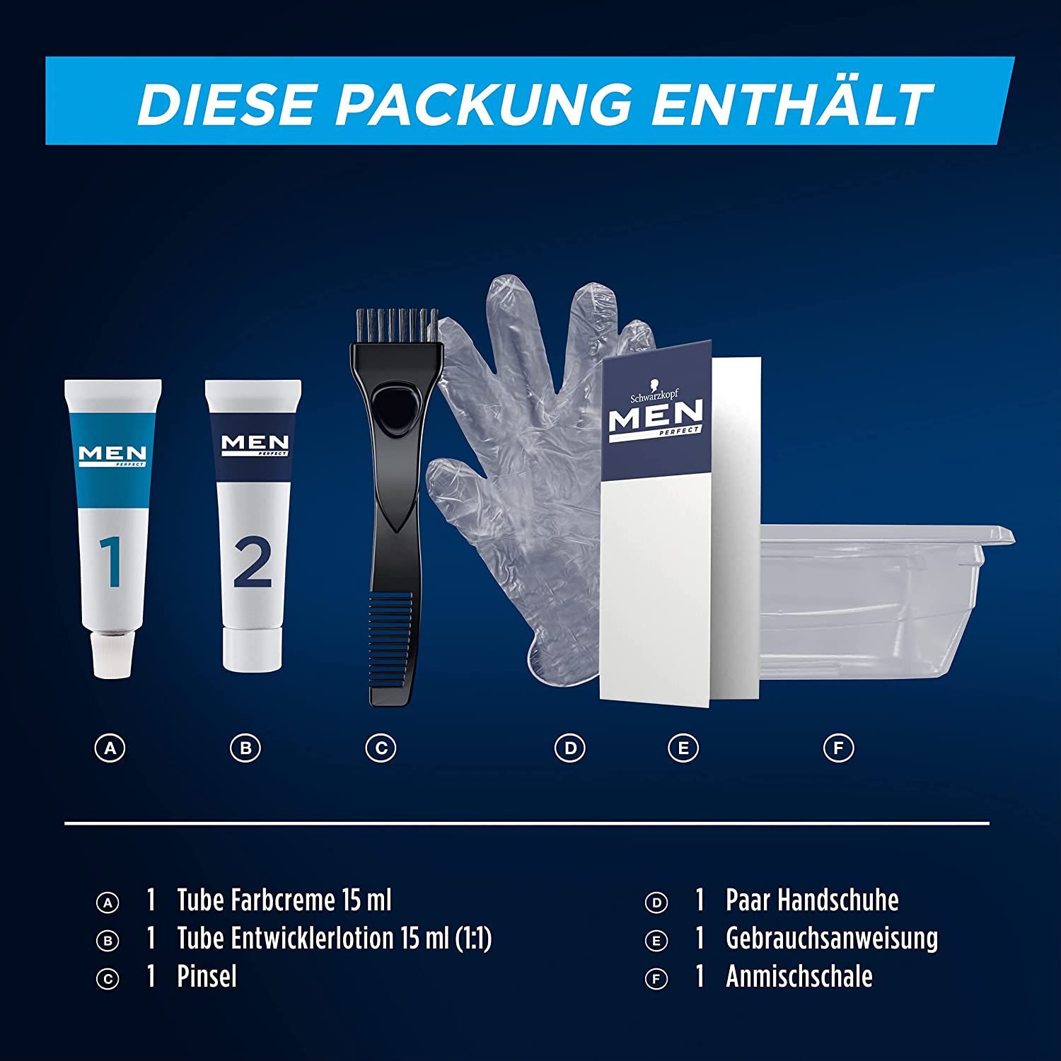 Men Perfect Schwarzkopf Bart-Coloration 80 Dunkel -Braun