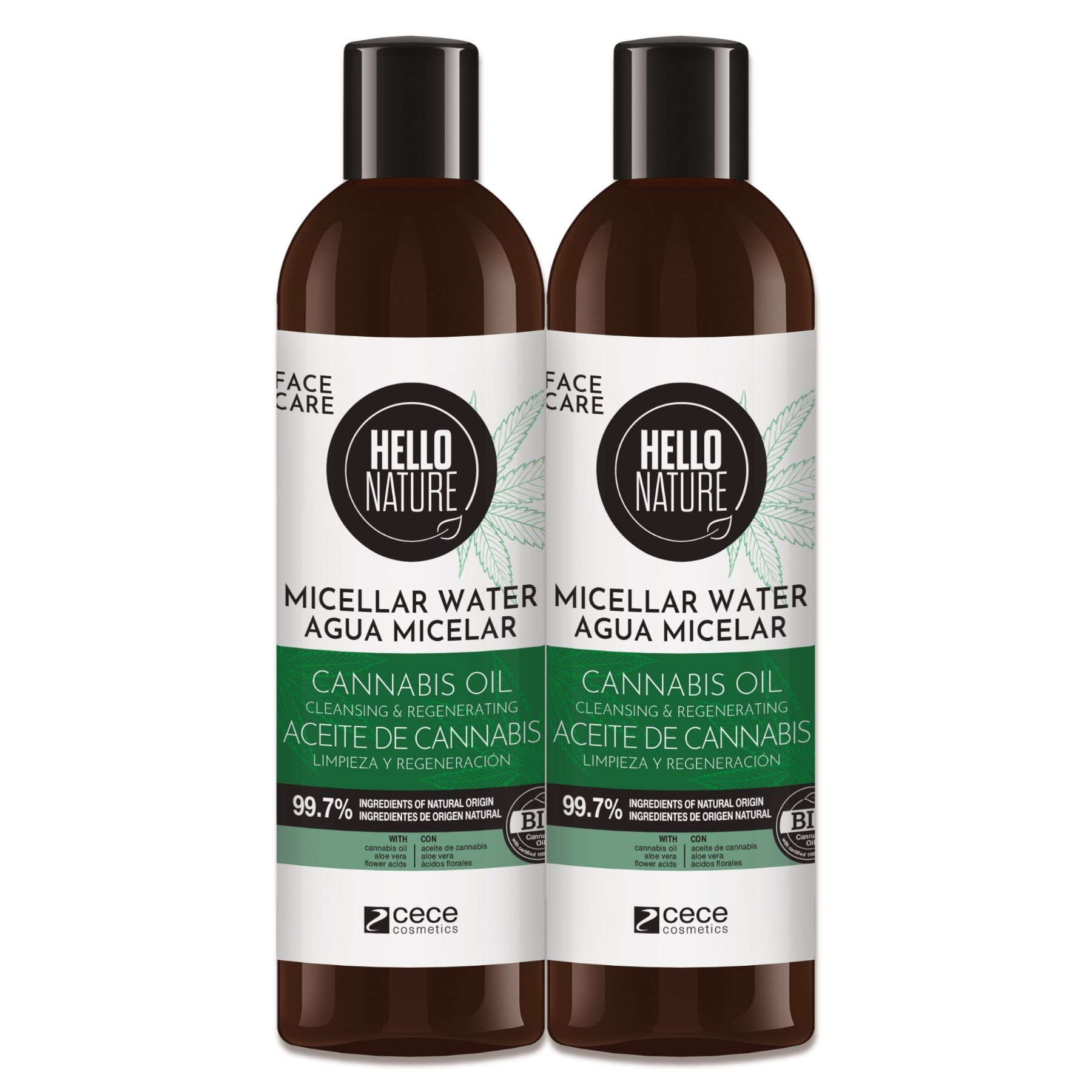 Hello Nature Make-up-Entferner Mizellenwasser  Cleanser Hanföl für Gesichtsreinigung