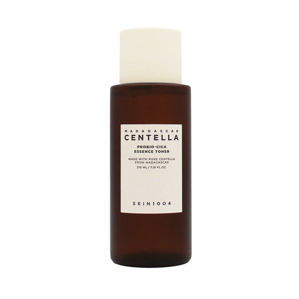 SKIN1004 Madagascar Centella Probio-Cica Essence Toner Flasche in braunem Glas.