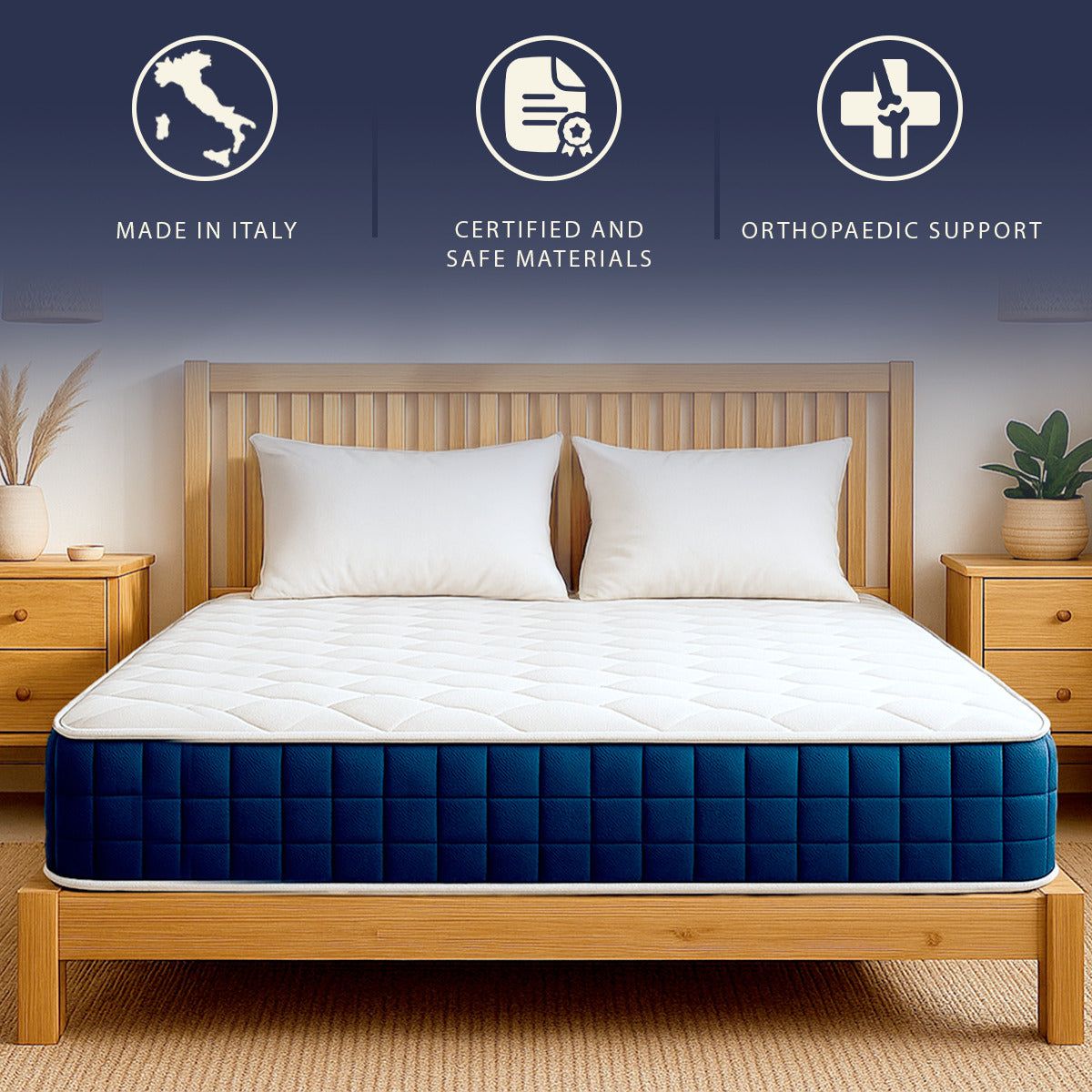 The White Stone Matratze 135x190 cm, Höhe 30 cm, mit Taschenfedern und Memory Foam