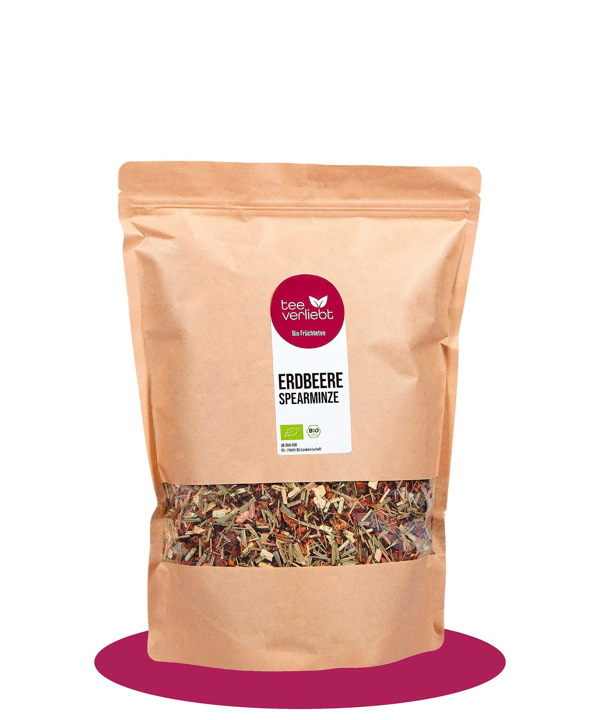 teeverliebt - Erdbeere Spearminze Bio loser Früchtetee Großpackung