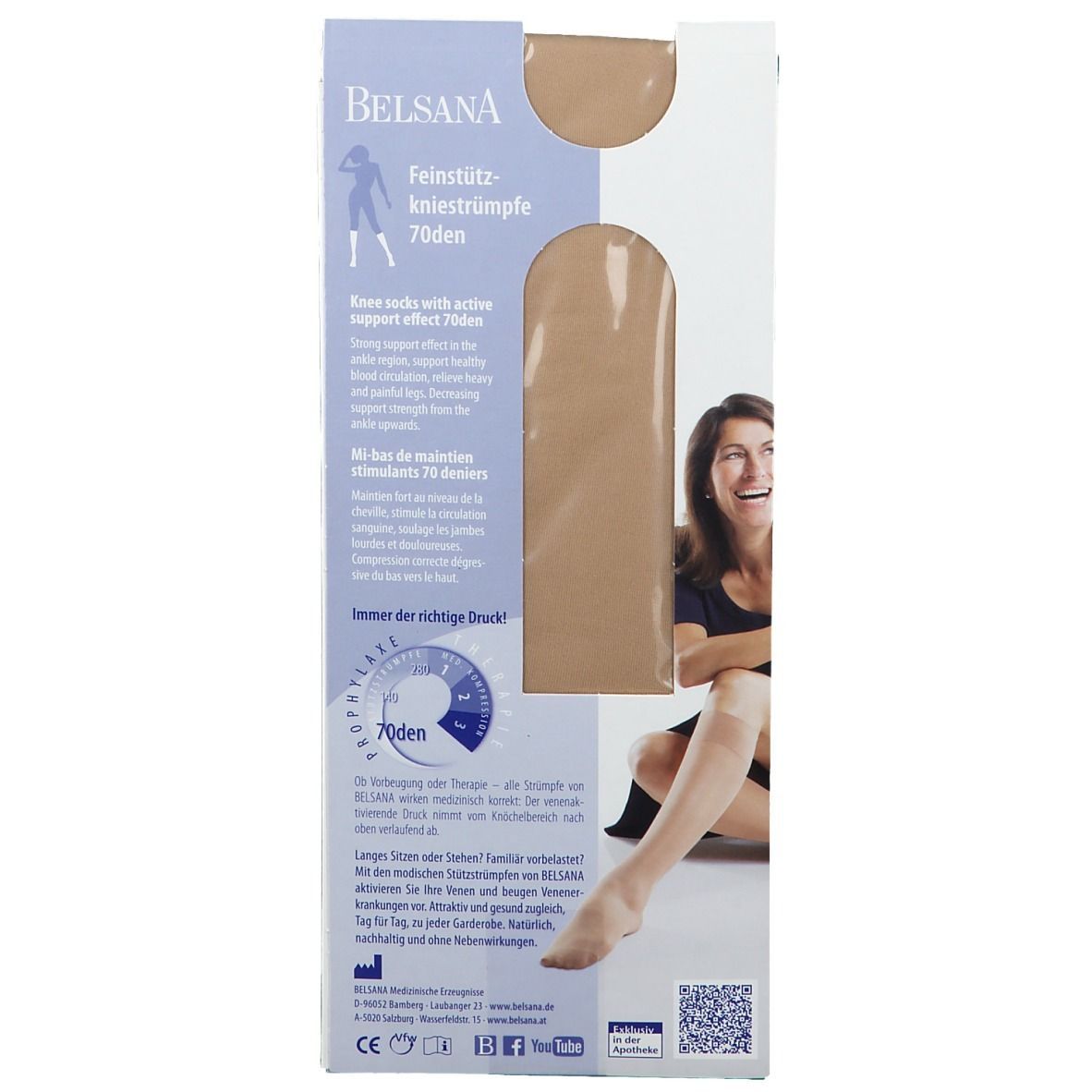Belsana 70den Feinstützkniestrümpfe Größe 3 Schuhgröße 41 - 43 Kristall