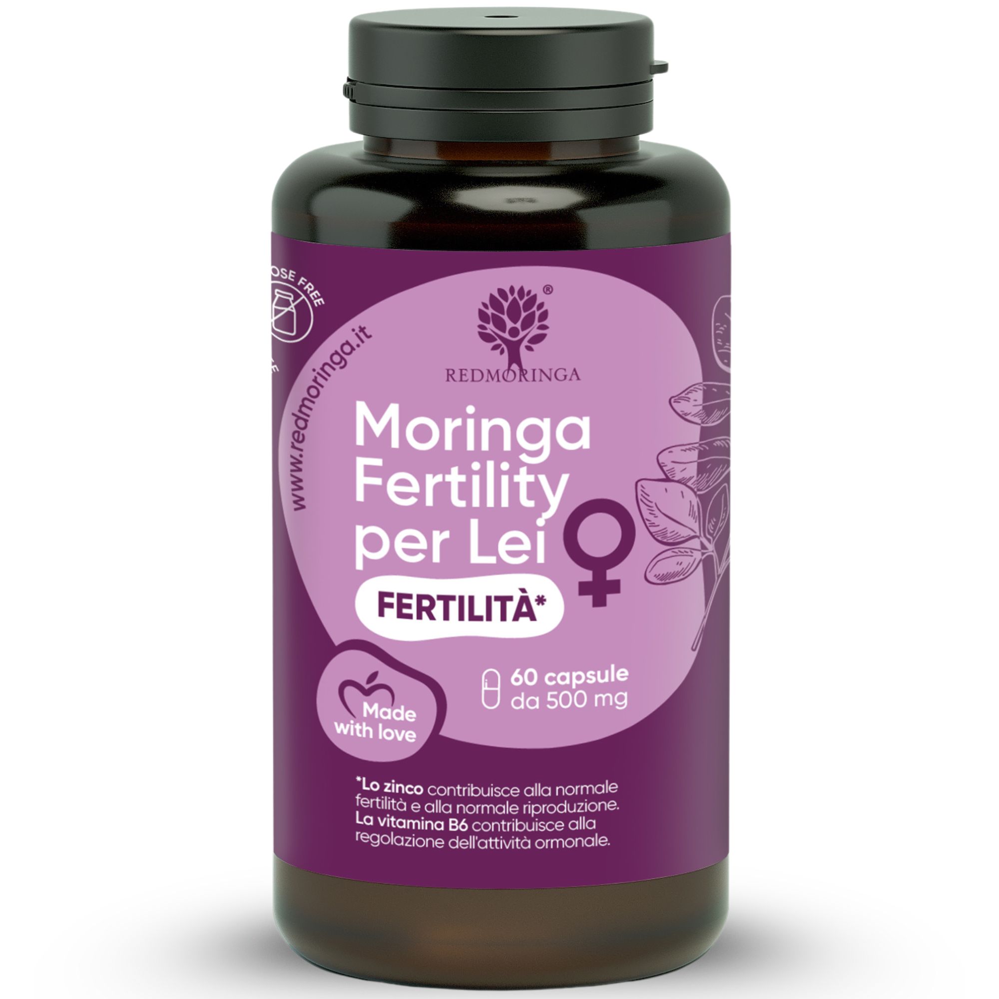 RedMoringa FERTILITA' LEI Resveratrolo, Vitamine per Gravidanza 60 Capsule