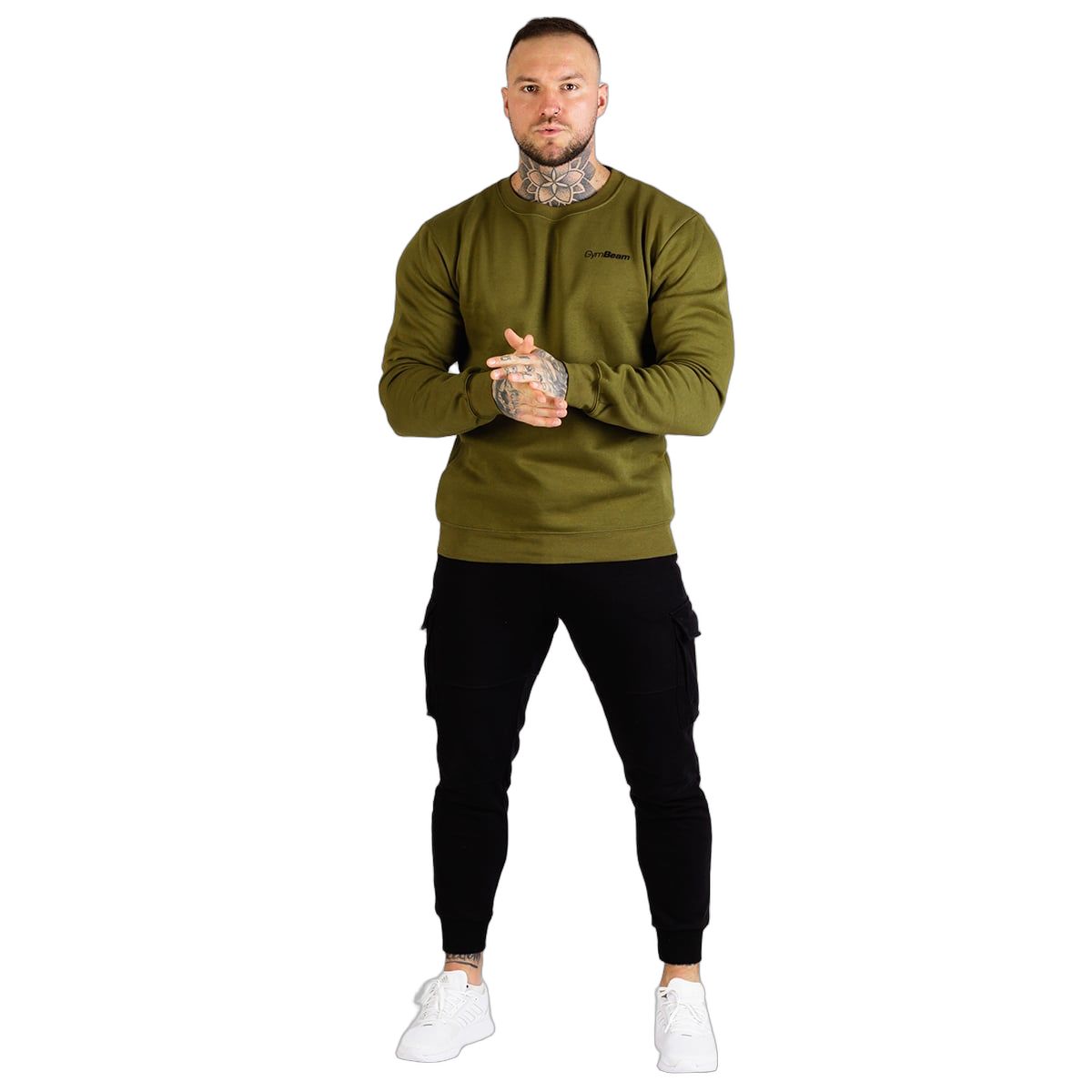GymBeam Sweatshirt Herren regular ohne Kapuze in Militärgrün