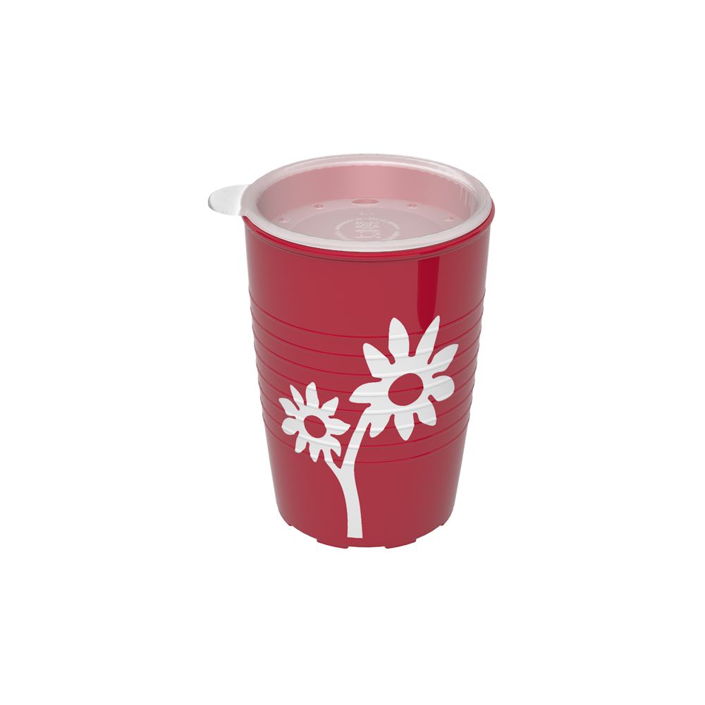 Ornamin Becher mit Antirutsch-Trick Blume therapeutischem Trinkaufsatz, bruchstabil 1 St