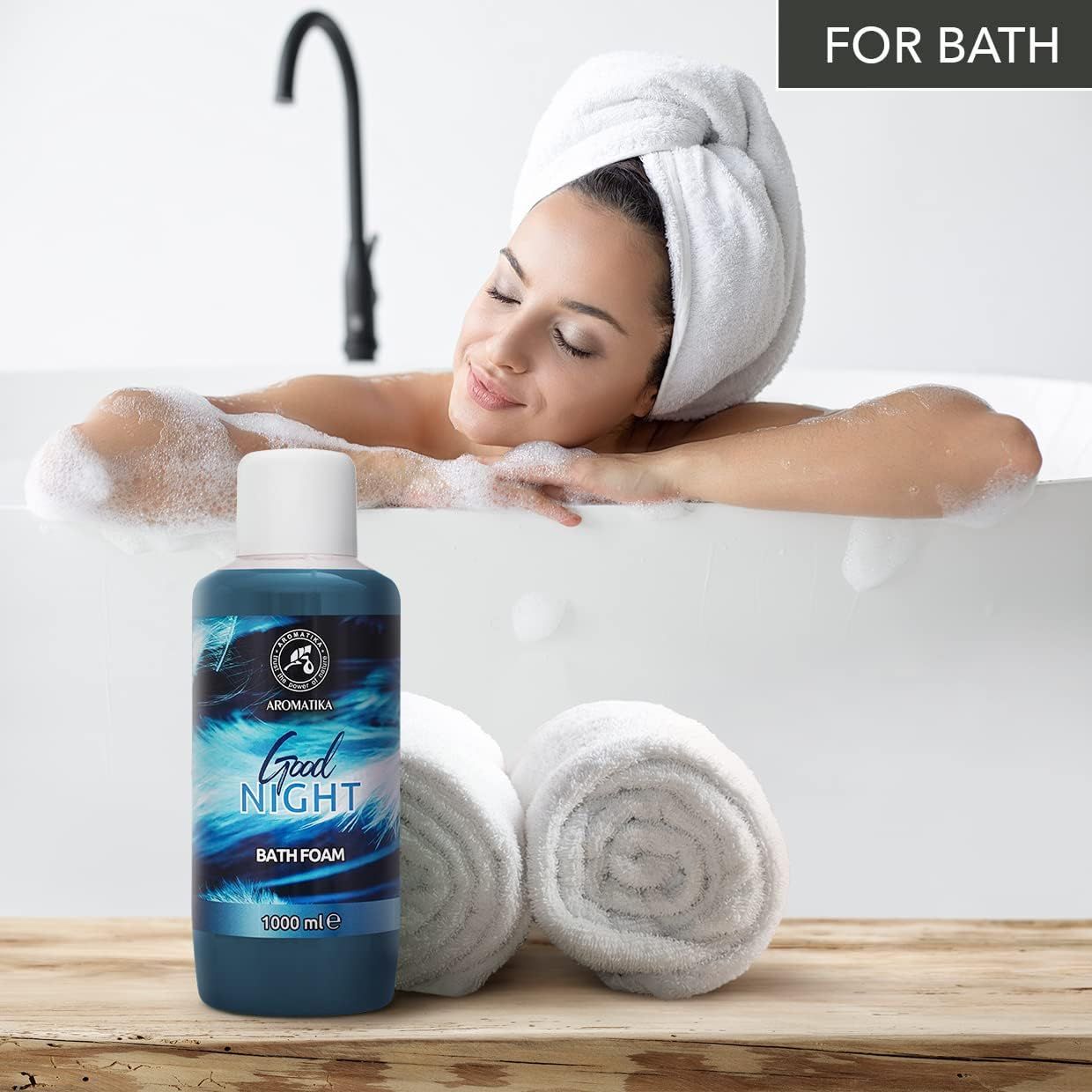 AROMATIKA  Badeschaum Gute Nacht mit Ätherischem Lavendelöl