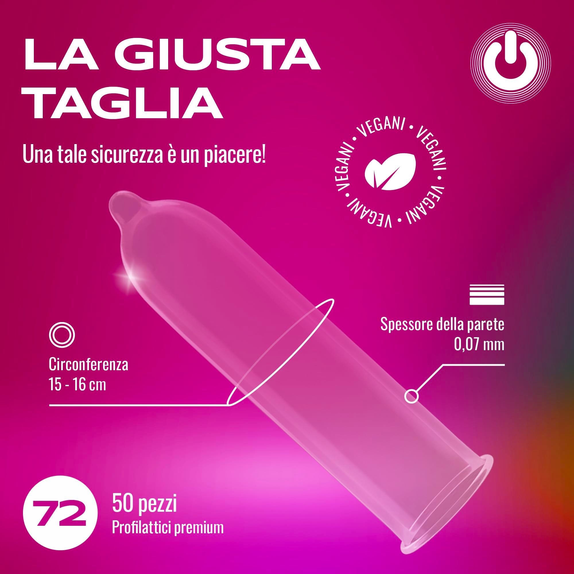 Ein transparentes Kondom mit Reservoir, 0,07 mm Wandstärke, vegan.