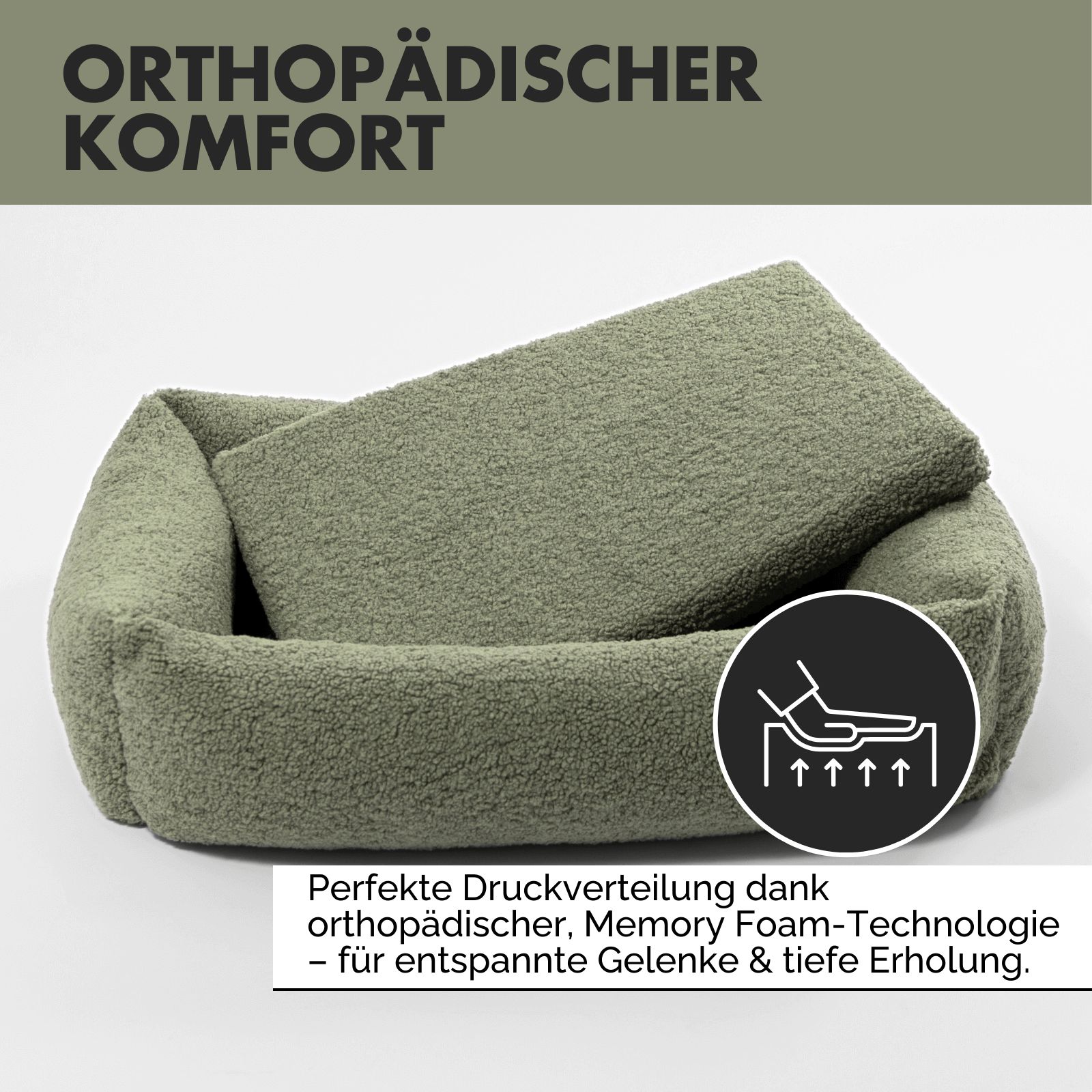 PAW WOW Hundebett SVEN Teddy Olive M