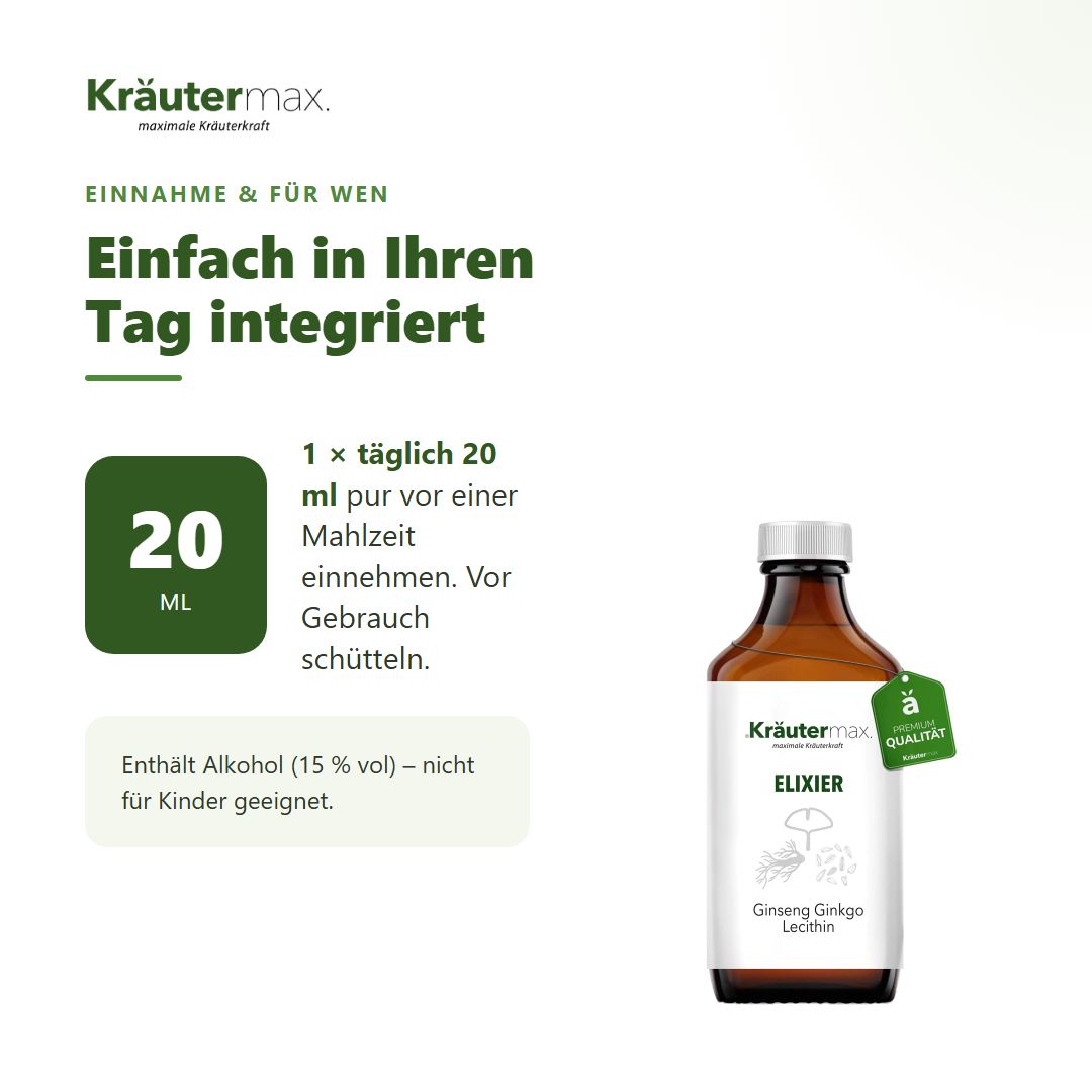Qualitätssiegel und Vorteile: Nach Originalrezept, Kleinserienproduktion, ohne Soja, bekömmlich, Familien-Drogerie seit 1890.