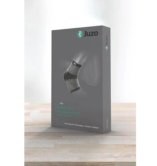 JuzoFlex Malleo Xtra atmungsaktive Sprunggelenkbandage mit Pelotte und spezieller Dehnzone