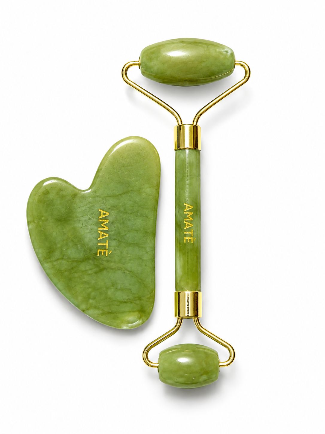 Amatè Set Rullo di Giada è Gua Sha 100% Naturale
