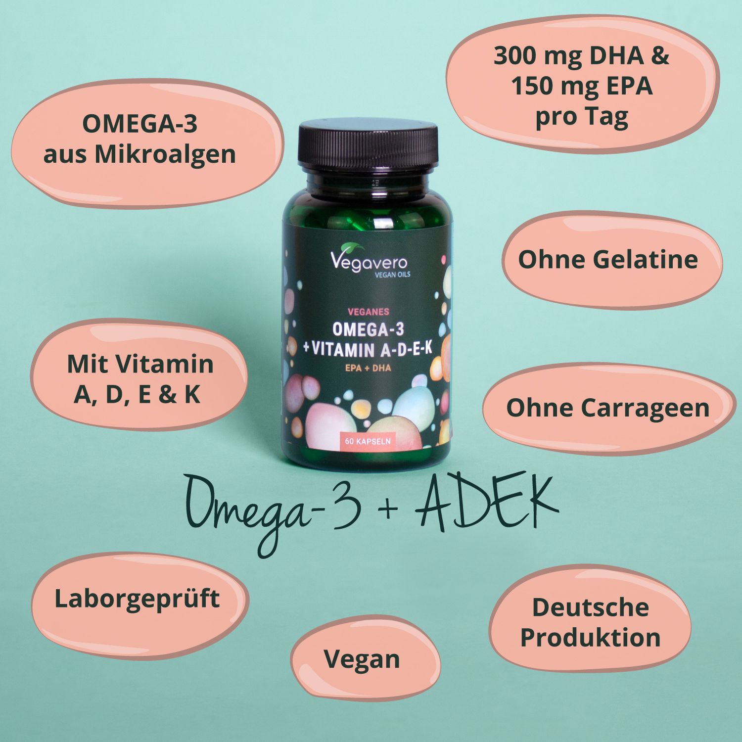VEGAVERO Omega-3 + ADEK Öl