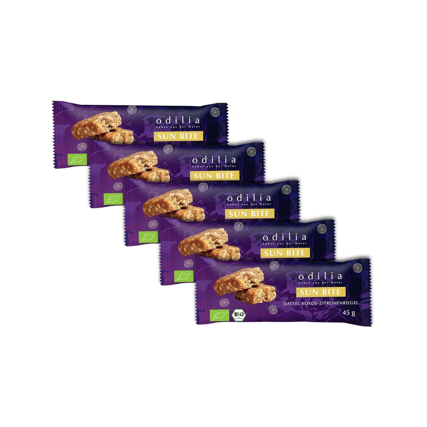 odilia SunBite Bio Dattel-Kokos Zitronenriegel 4x45 g Riegel