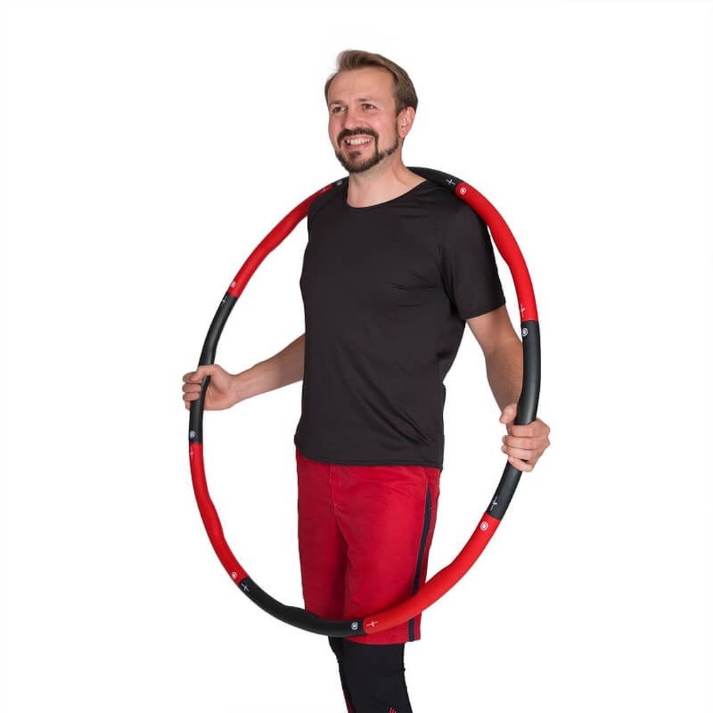 Hoopomania Weight Hoop Schaumstoff-Hula-Hoop | 1,5 kg | Rot/Schwarz