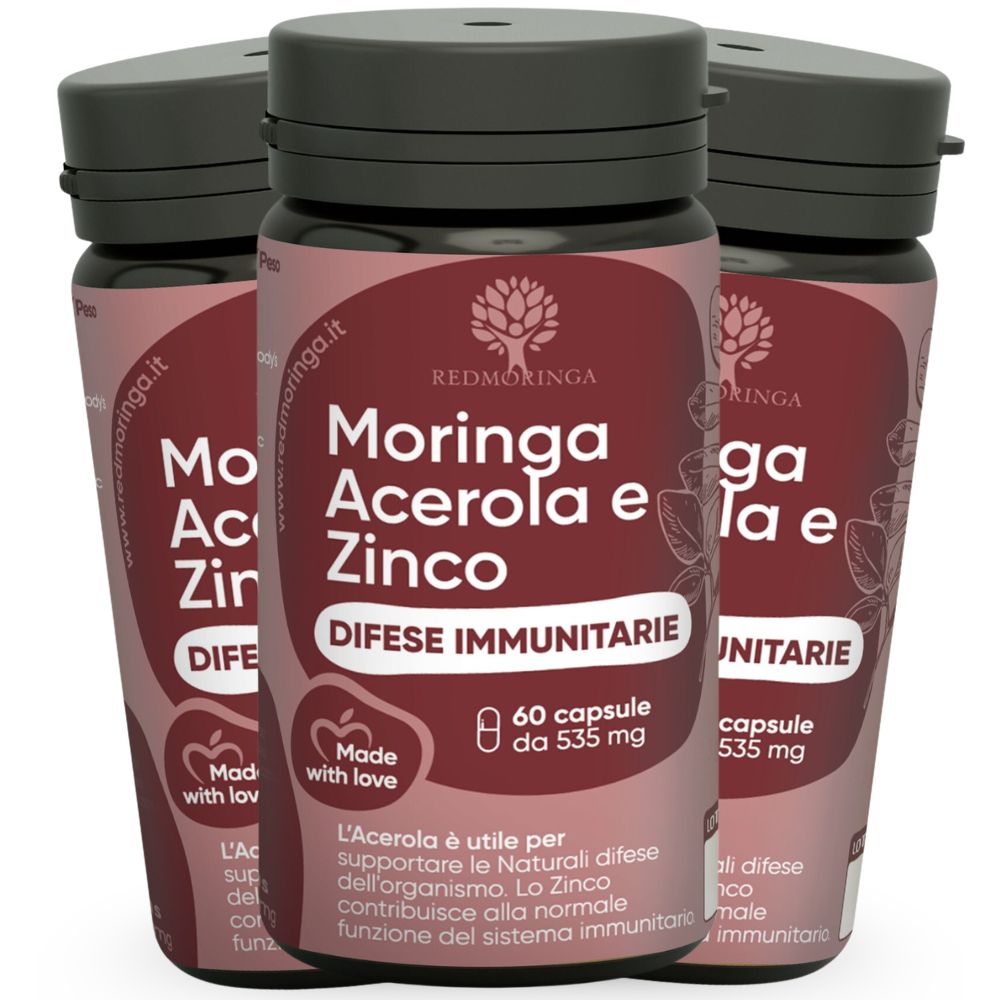 RedMoringa Immunabwehr Acerola, Zink & Bio Moringa 180 Kapseln 3 St
