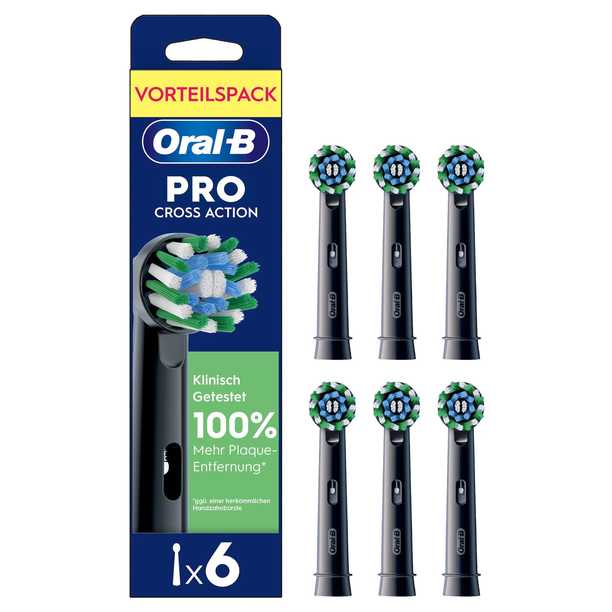 Oral-B Pro CrossAction Schwarz 6er Aufsteckbürsten 6 St