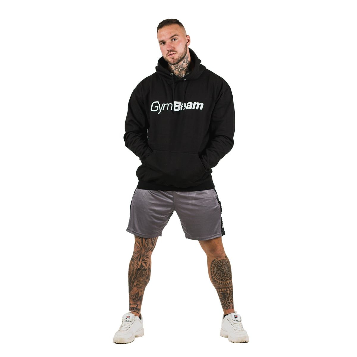 GymBeam Herren Hoodie PRO mit Kapuze und regulärer Passform in Schwarz