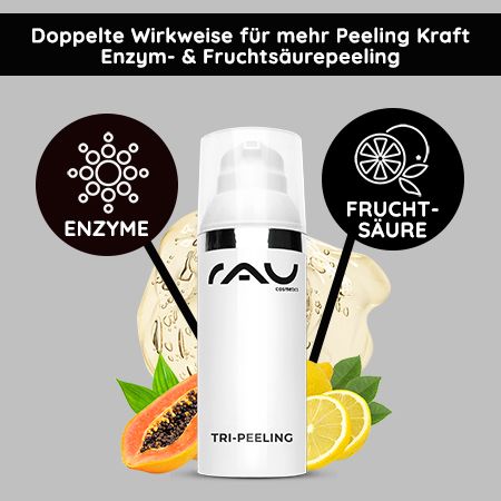 RAU Cosmetics Tri-Peeling Fruchtsäure- & Enzympeeling mit weißem Tee Tiefenreinigung