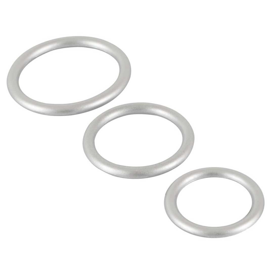 3-teiliges Penisring-Set 'Metallic Silicone Cock Ring Set“ | You2Toys