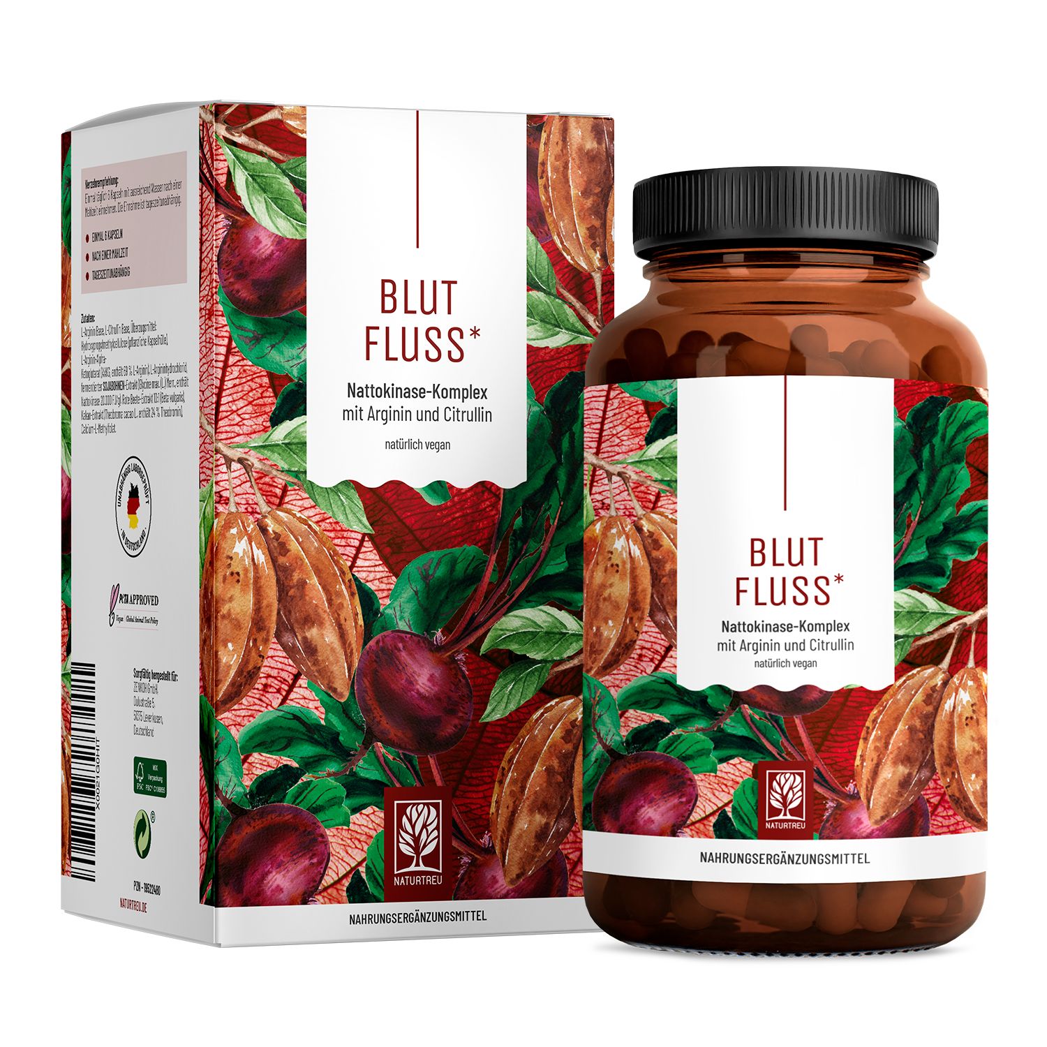 BLUTFLUSS Nattokinase-Komplex mit Arginin und Citrullin- NATURTREU®