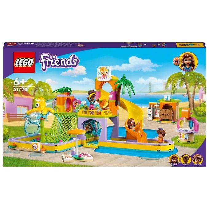 LEGO Friends Parco Acquatico. Set di costruzione colorato con scivolo, personaggi e accessori. Consigliato dai 6 anni in su. Confezione con logo.