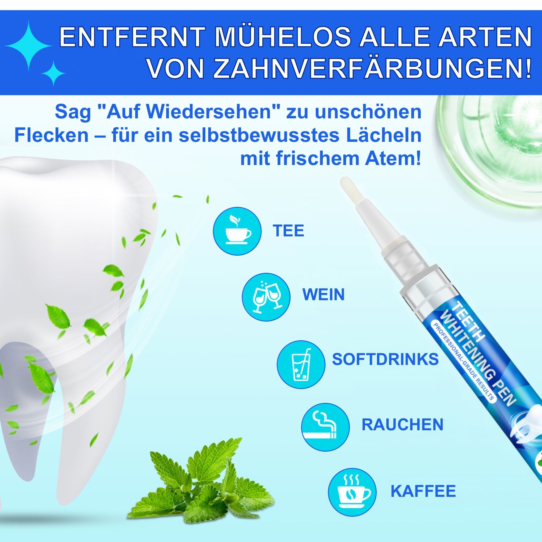 P-beauty Zahnaufhellung Zahnweiß Stift für Weiße Zähne