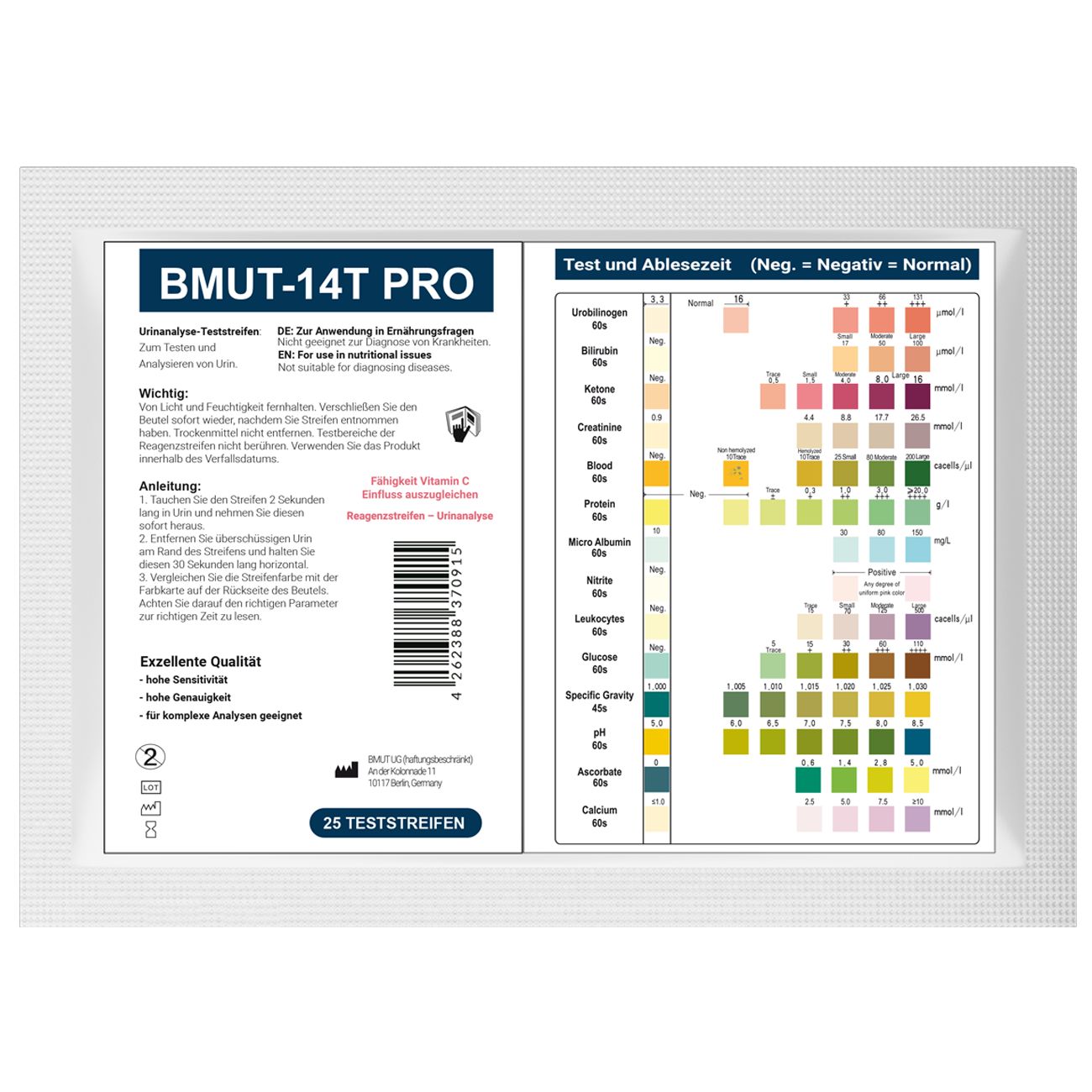 BMUT 14in1 Gesundheitstest für Urin