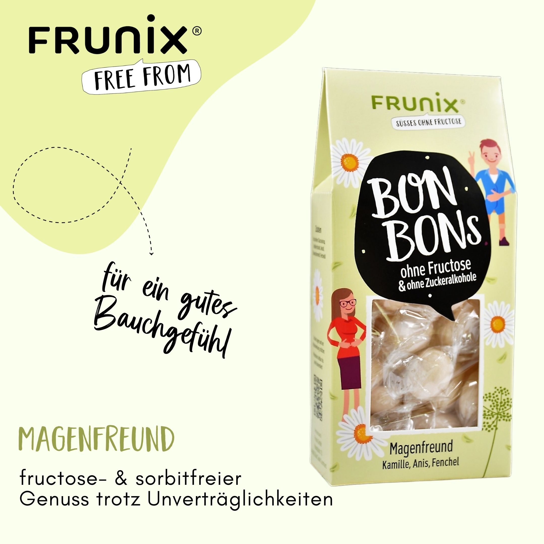 FRUNIX-Kräuterbonbons 'Magenfreund', Geschmack: Anis, Fenchel, Kümmel, Kamille 90 g Bonbons