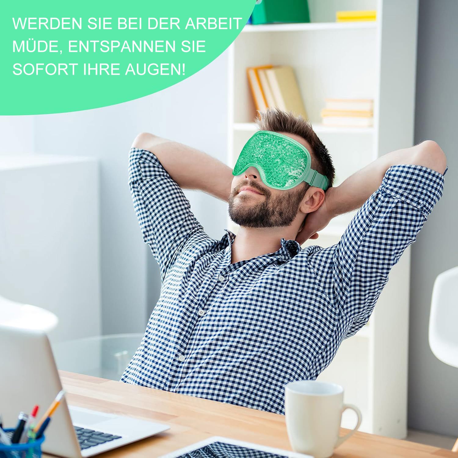 COOL-i Kühlende Gel Augenmaske,Wiederverwendbare Kompresse bei Schwellungen & Müdigkeit