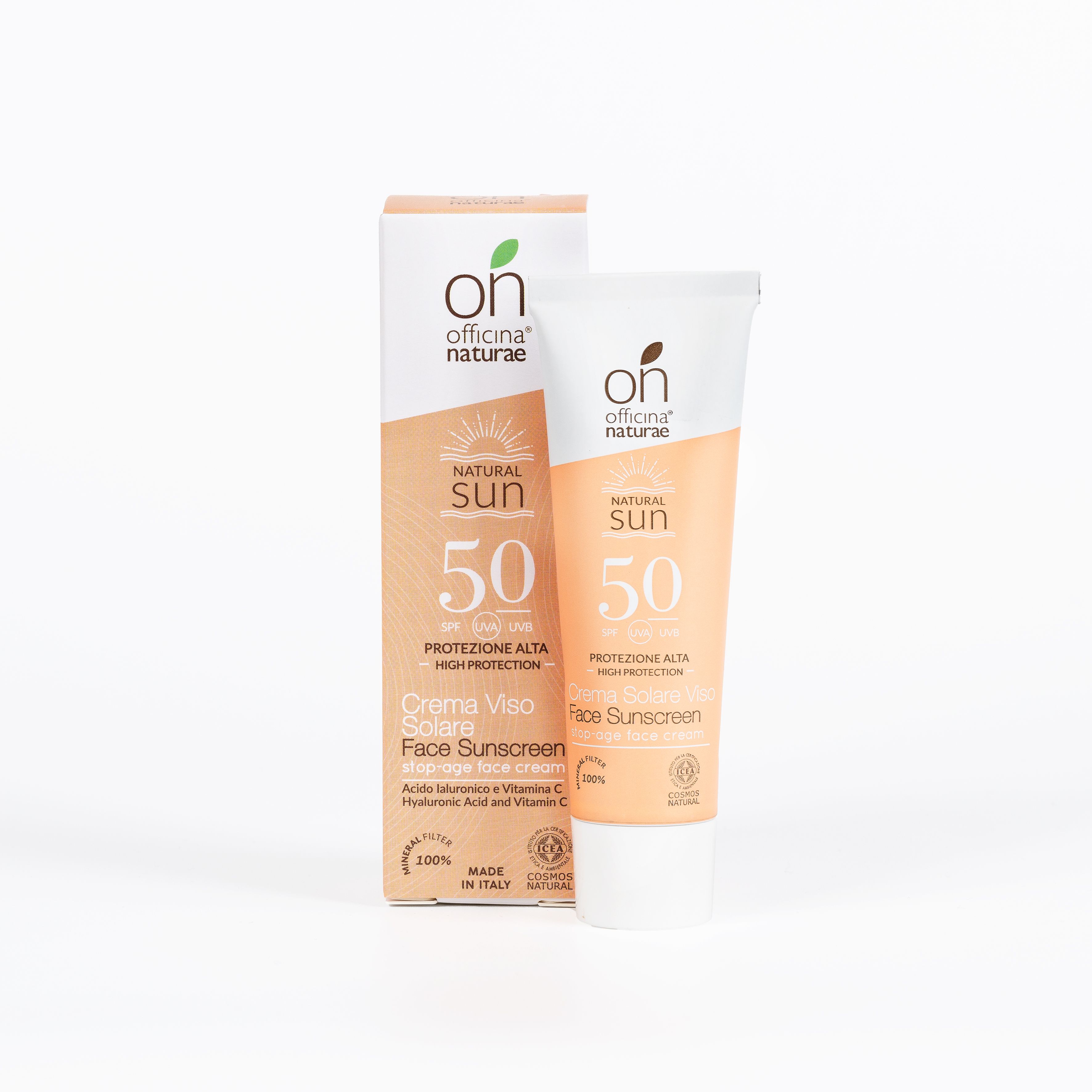 Crema solare SPF 50 VISO tubo di alluminio - stop age