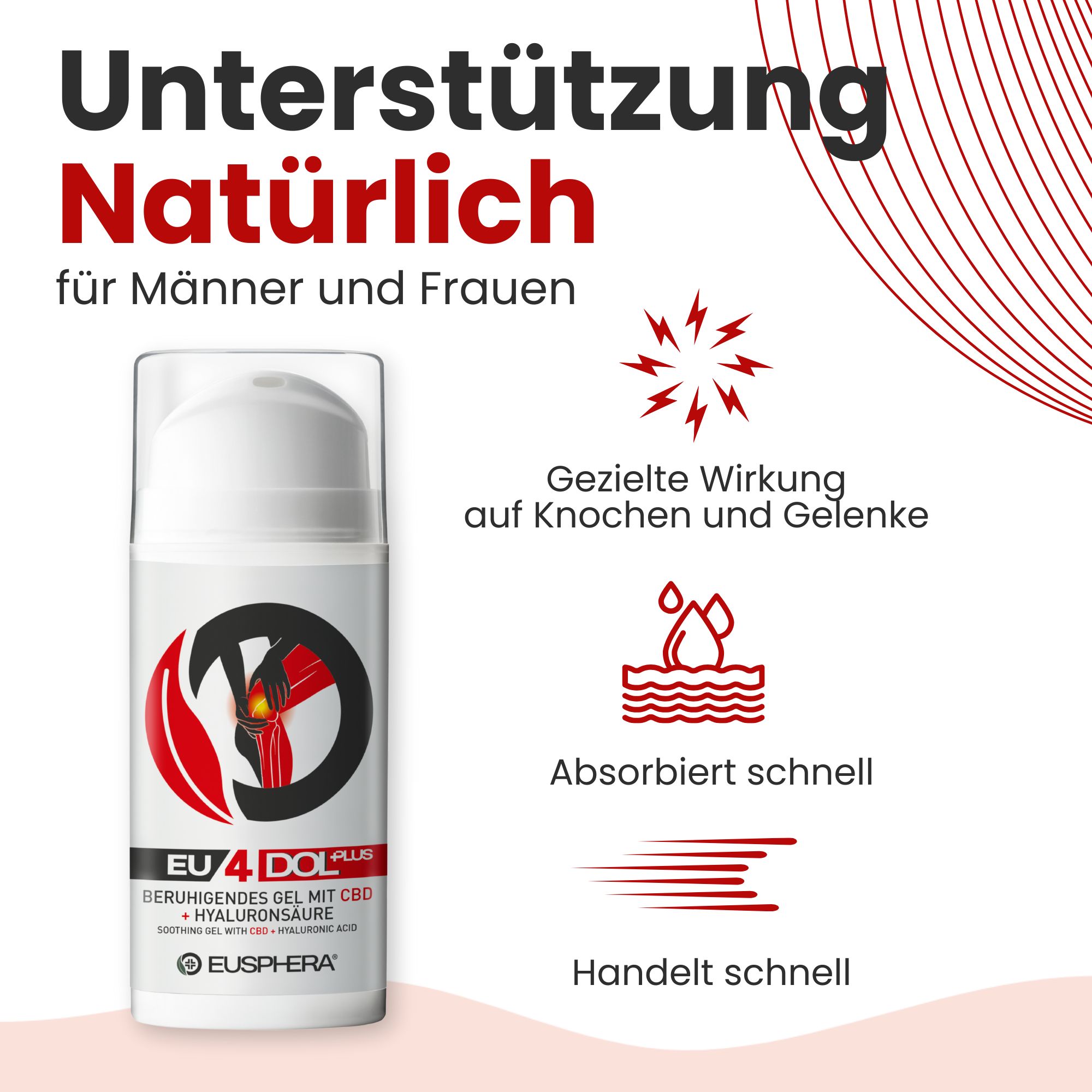 CBD Gel für Gelenkschmerzen und Knochenschmerzen | EU4DOL GEL - Eusphera