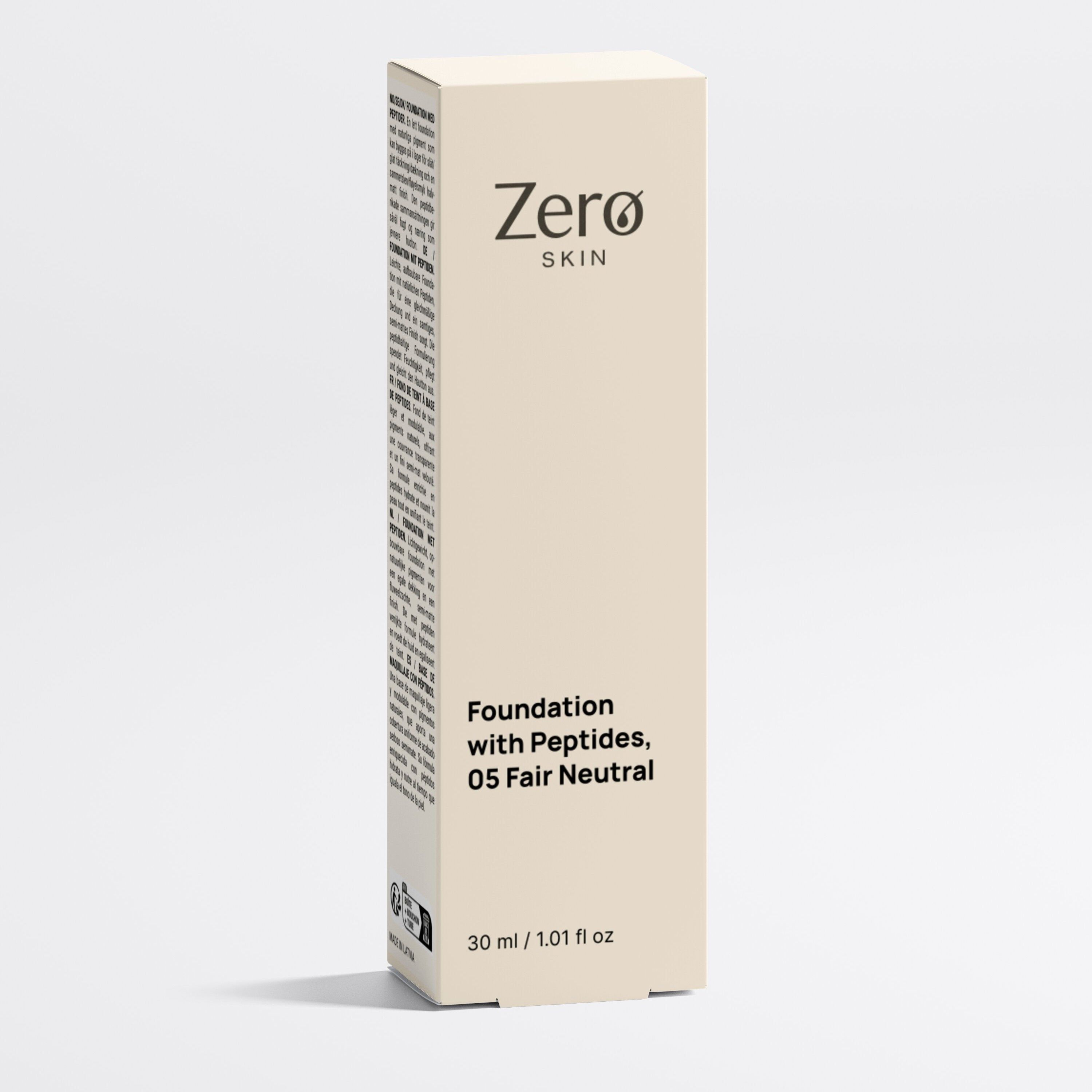 Zero Skin Foundation mit Peptiden, 05 Fair Neutral - hautpflegende Formel mit Hyaluronsäure