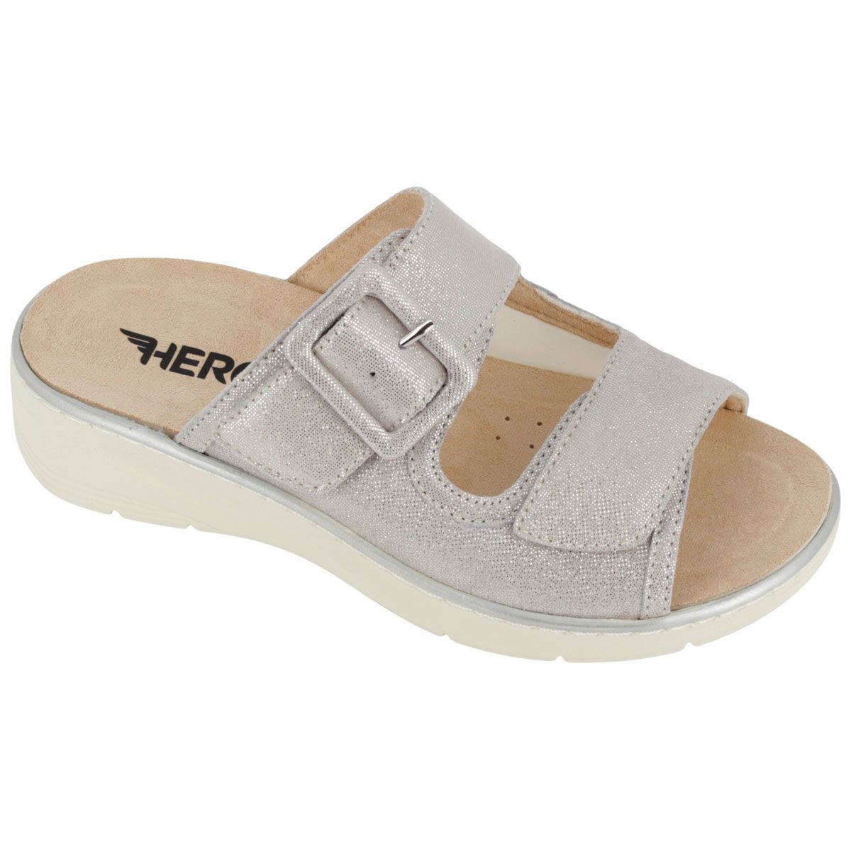 Hergos H5800 - Sabot in pelle e tessuto elasticizzato con plantare estraibile