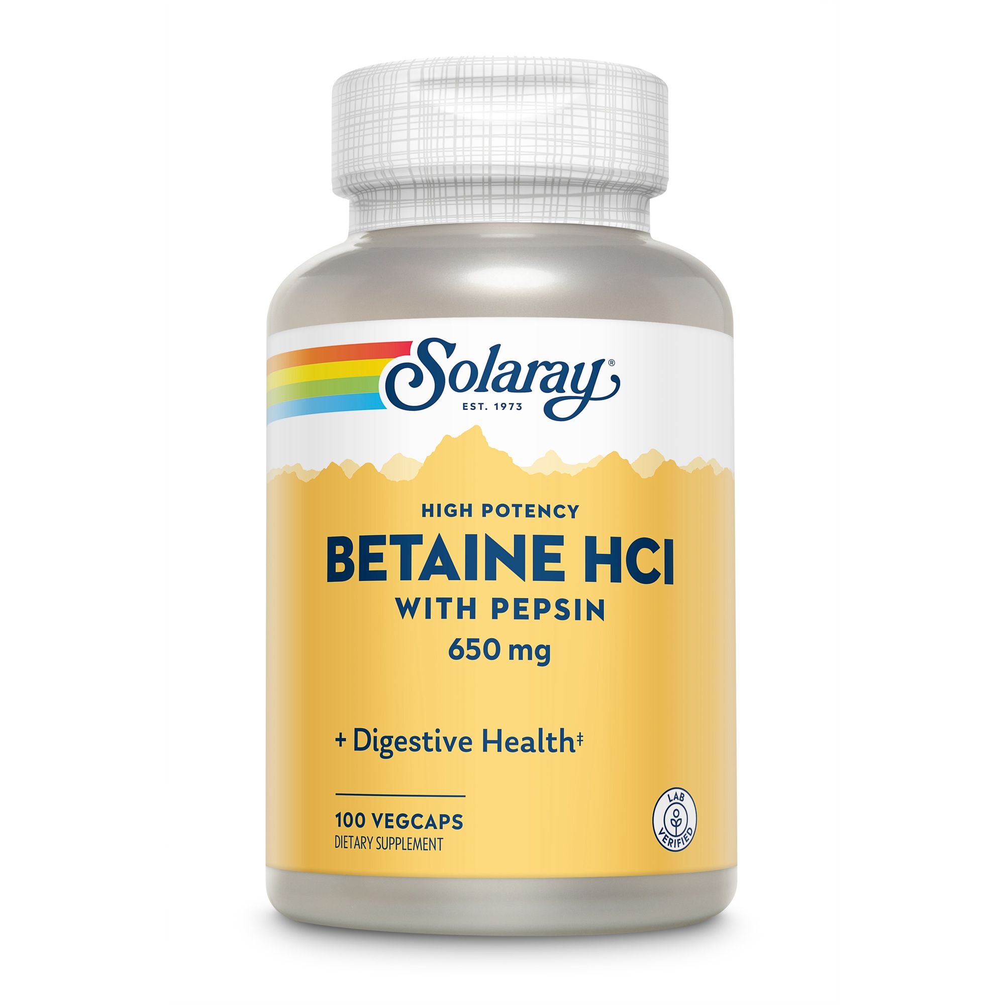 Solaray Betain HCl 650 mg + Pepsin