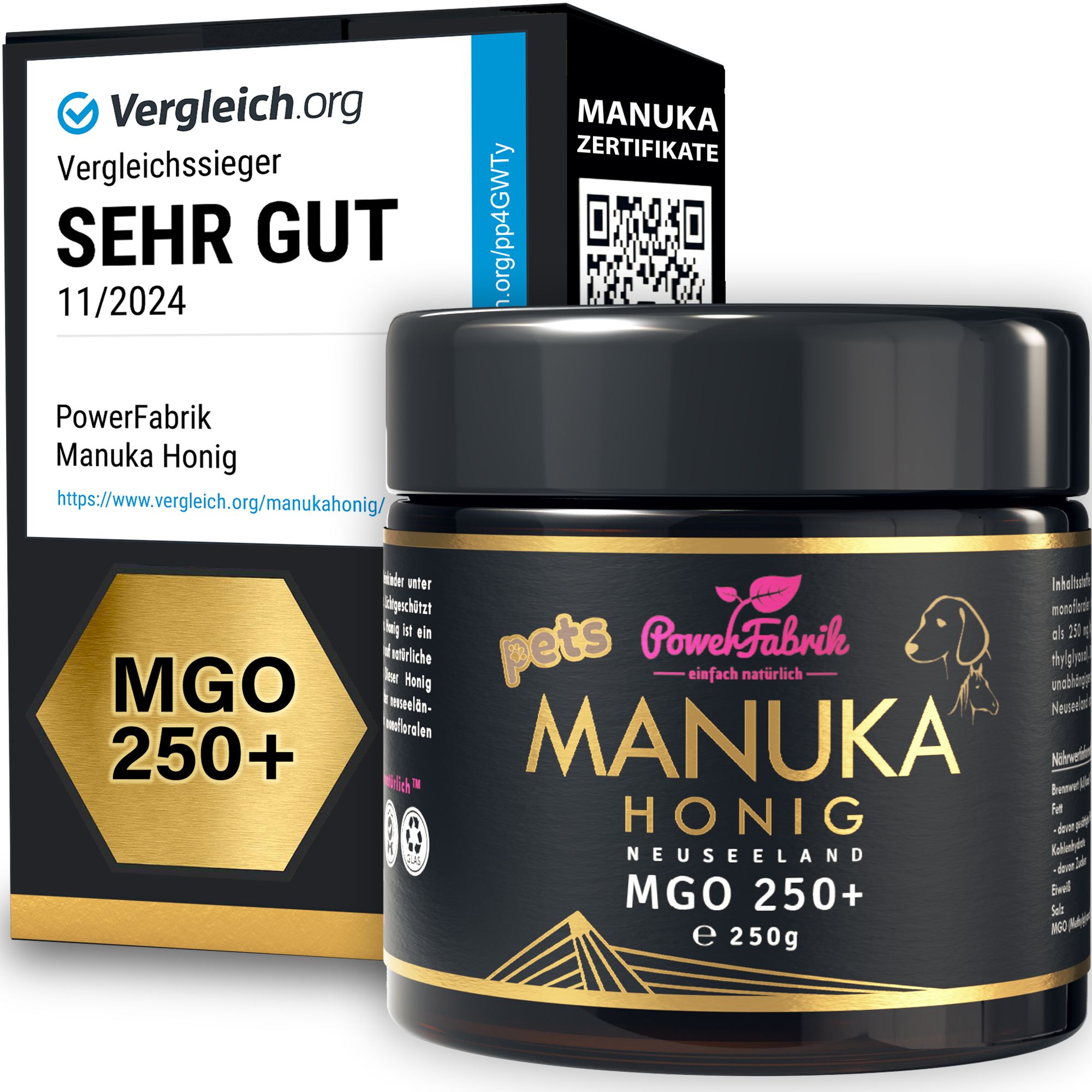 PowerFabrik Manuka Honig für Tiere, MGO 250+