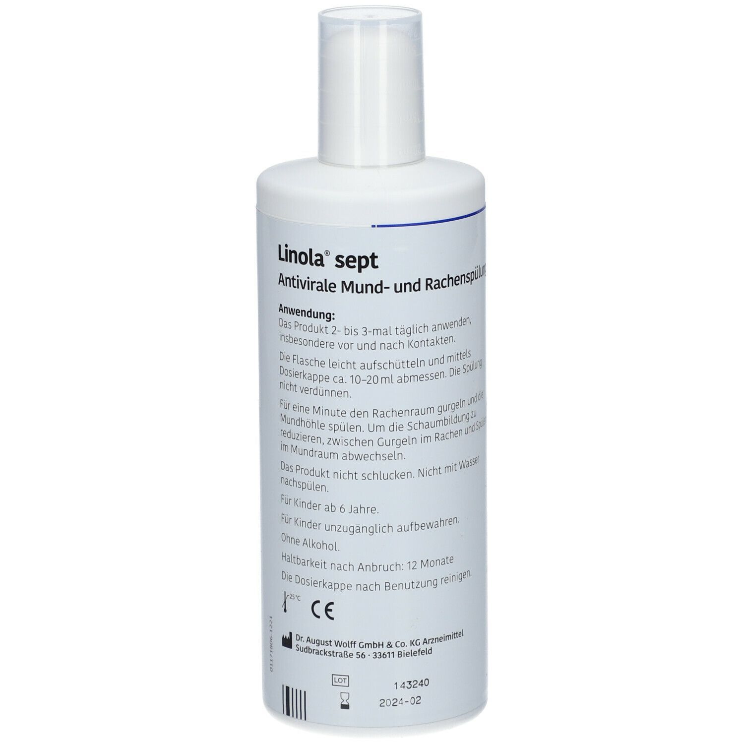 Linola® sept Antivirale Mund- und Rachenspülung - Mundspülung zum Gurgeln und Spülen