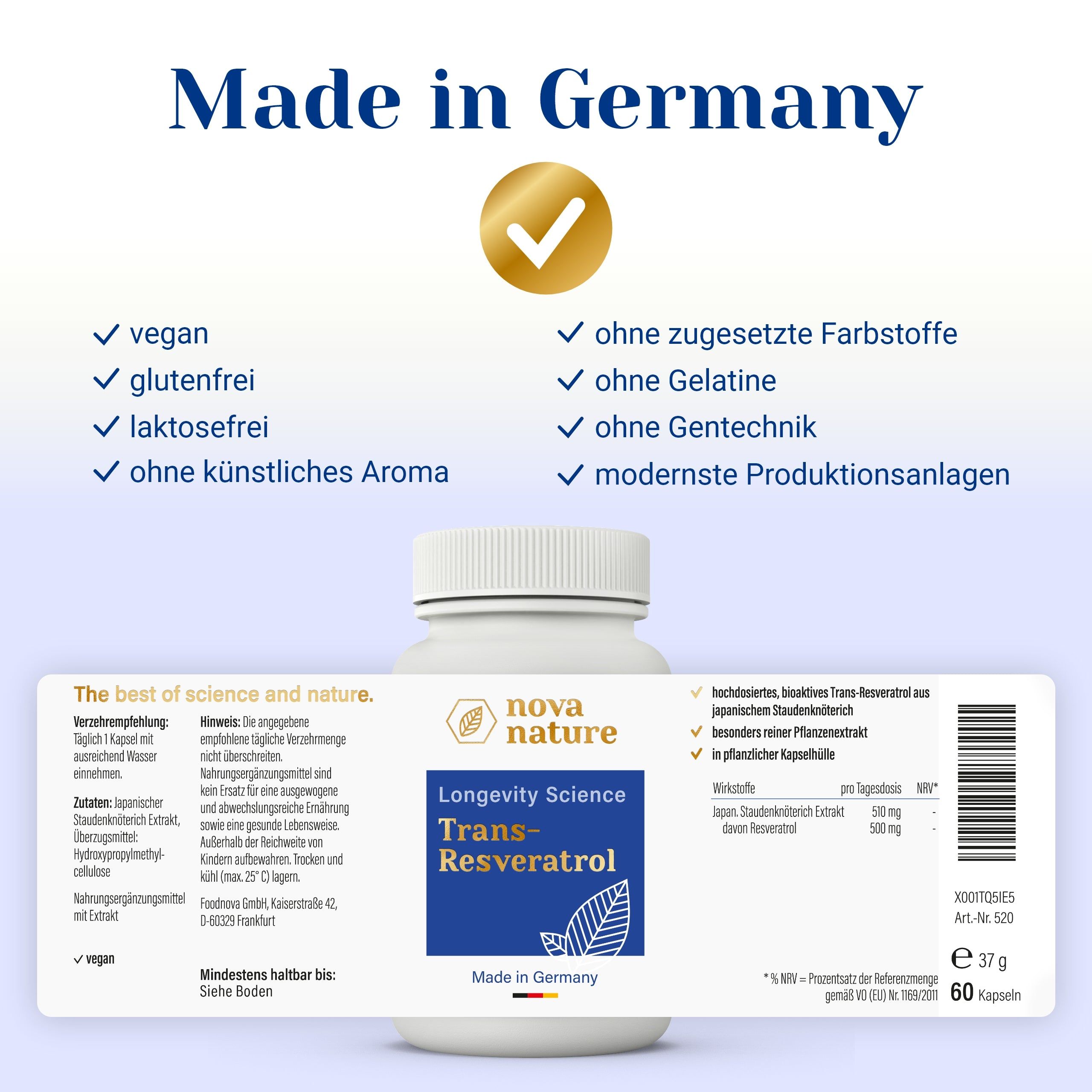 Trans Resveratrol aus Japanischem Staudenknöterich - von NovaNature®