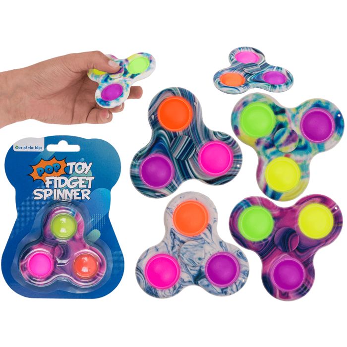 Out of the Blue Pop Toy Fidget Spinner, Trefoil Marmoroptik