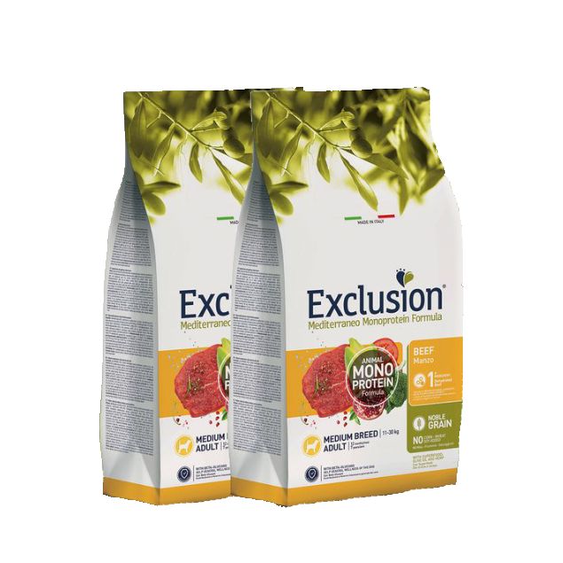 Exclusion Mediterraneo Noble Grain Adult Rind Doppelpack für Hunde